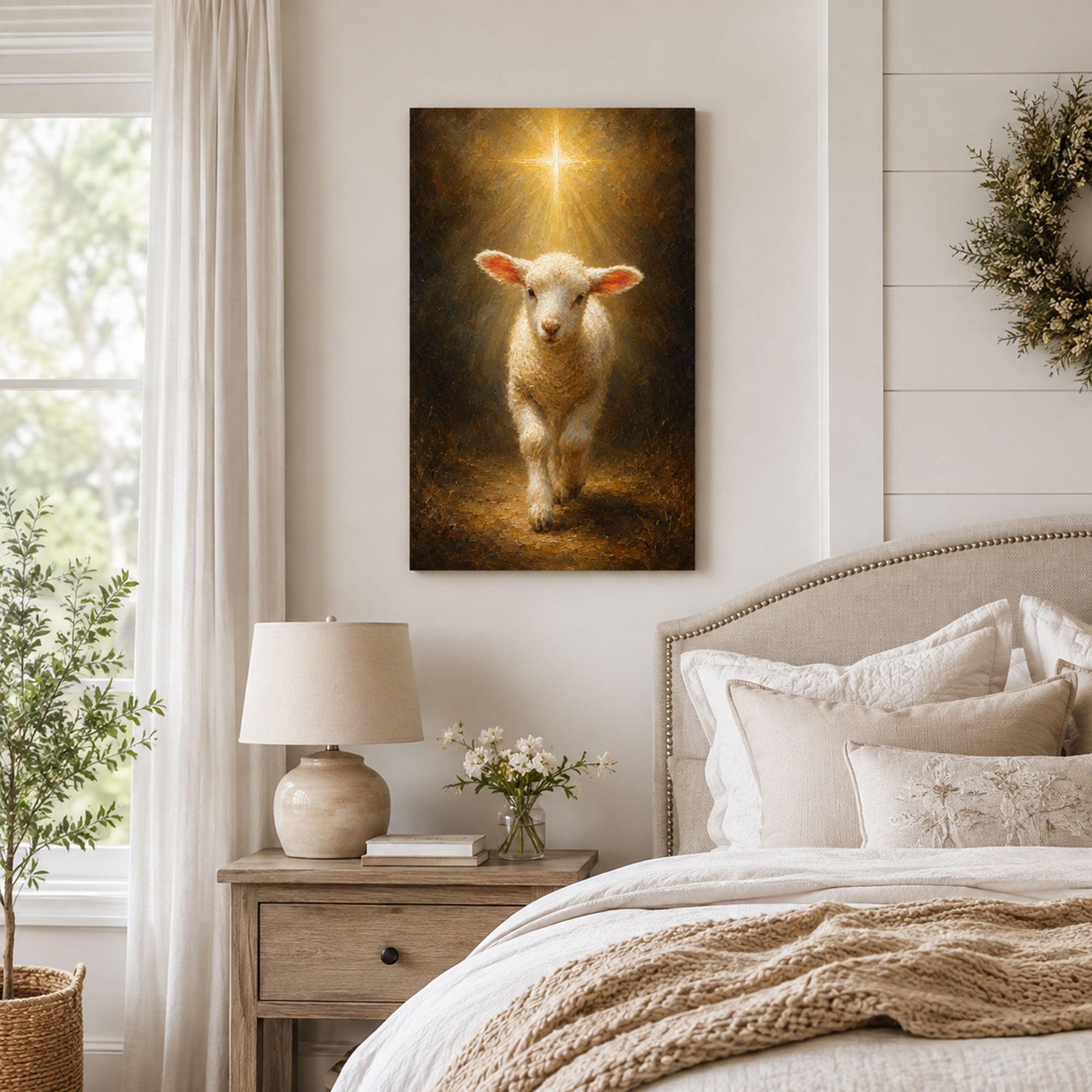 Lamb of God Canvas Print, John 1:29 Christian Wall Decor, Jesus Faith Gift