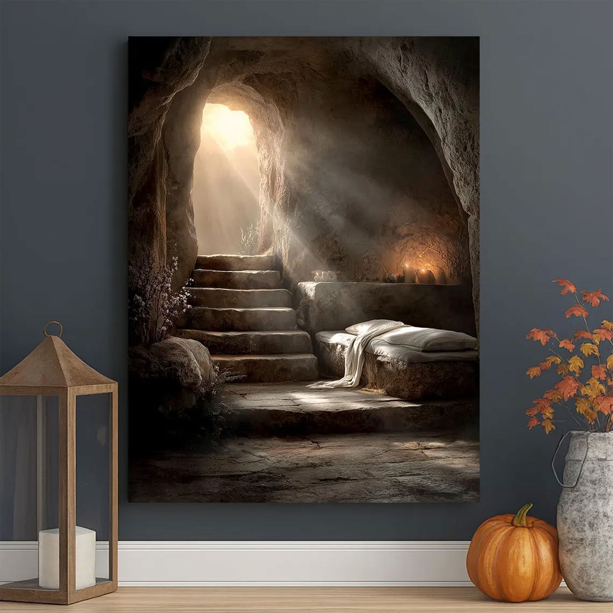 Empty Tomb Easter Canvas, Christian Wall Art, Resurrection Faith Home Decor