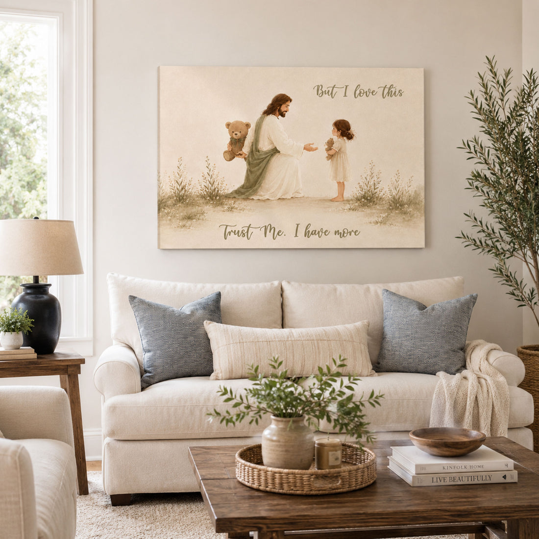 Jesus Trust Me I Have More Canvas Print, Christian Child Faith Decor