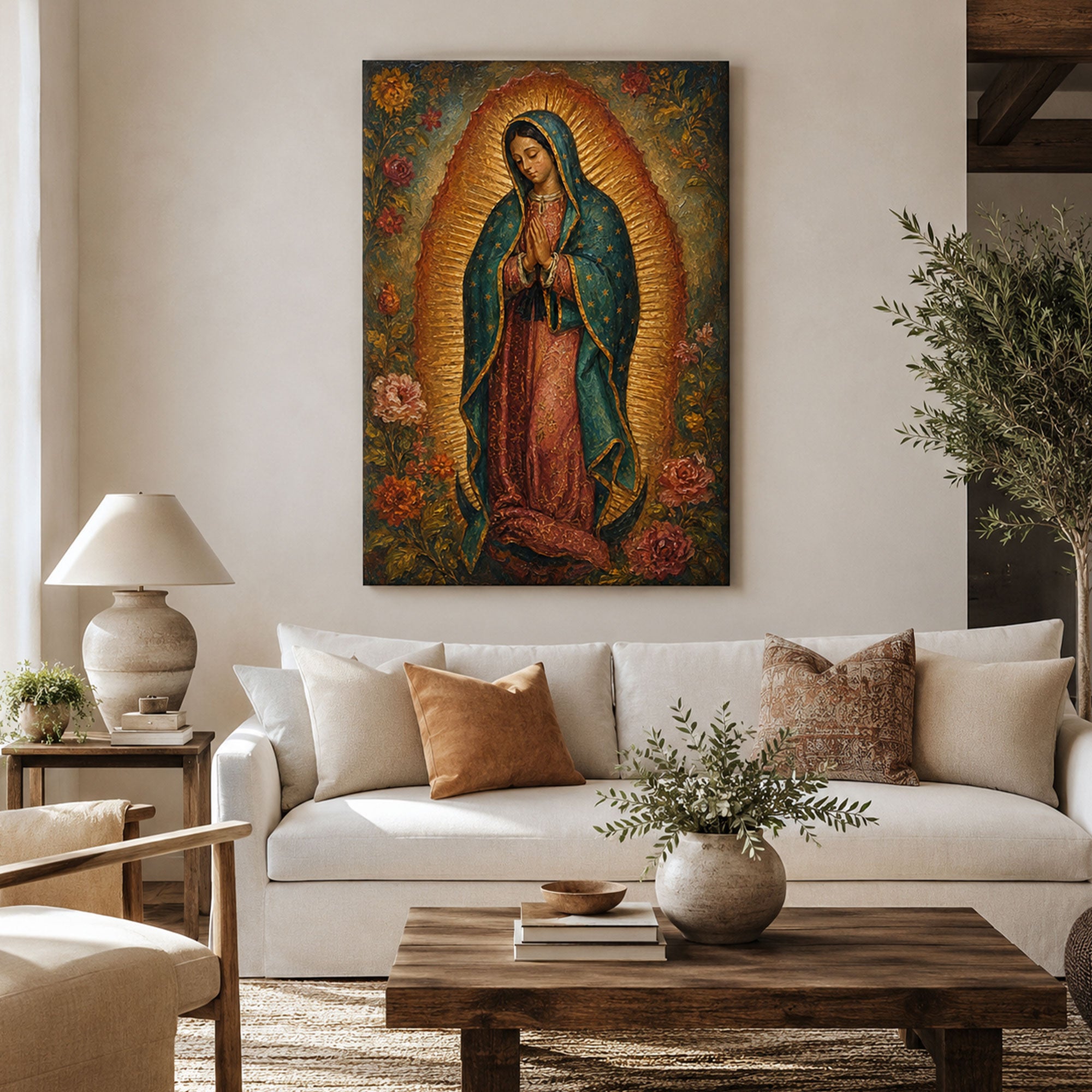 Our Lady of Guadalupe Canvas Print, Virgin Mary Catholic Wall Decor, Marian Faith Gift