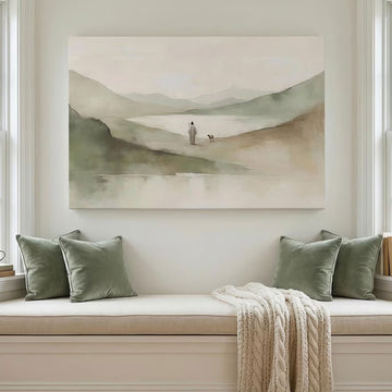 Psalm 23 Canvas Print, Jesus Shepherd Lamb Wall Art, Christian Still Waters Decor, Religious Home Gift