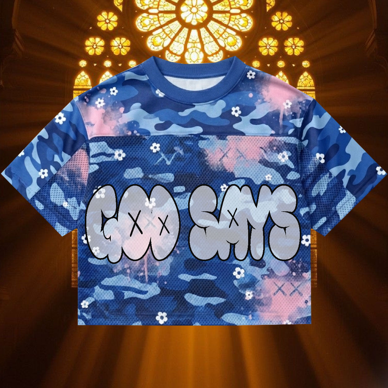 Personalized God Says Mesh Jersey, Custom Name Christian Affirmation Apparel