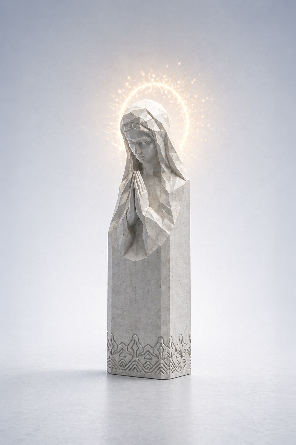 Sacred Praying Virgin Statue, Premium Stone Composite Decor