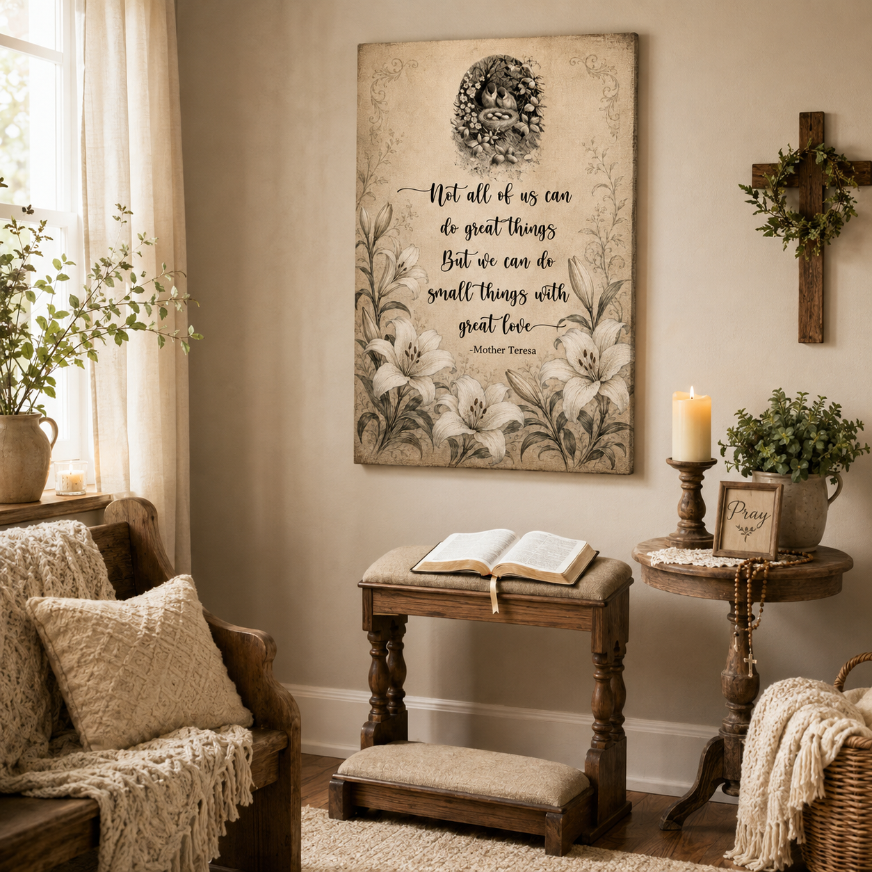 Mother Teresa Canvas Print - Not All Of Us Can Do Great Things