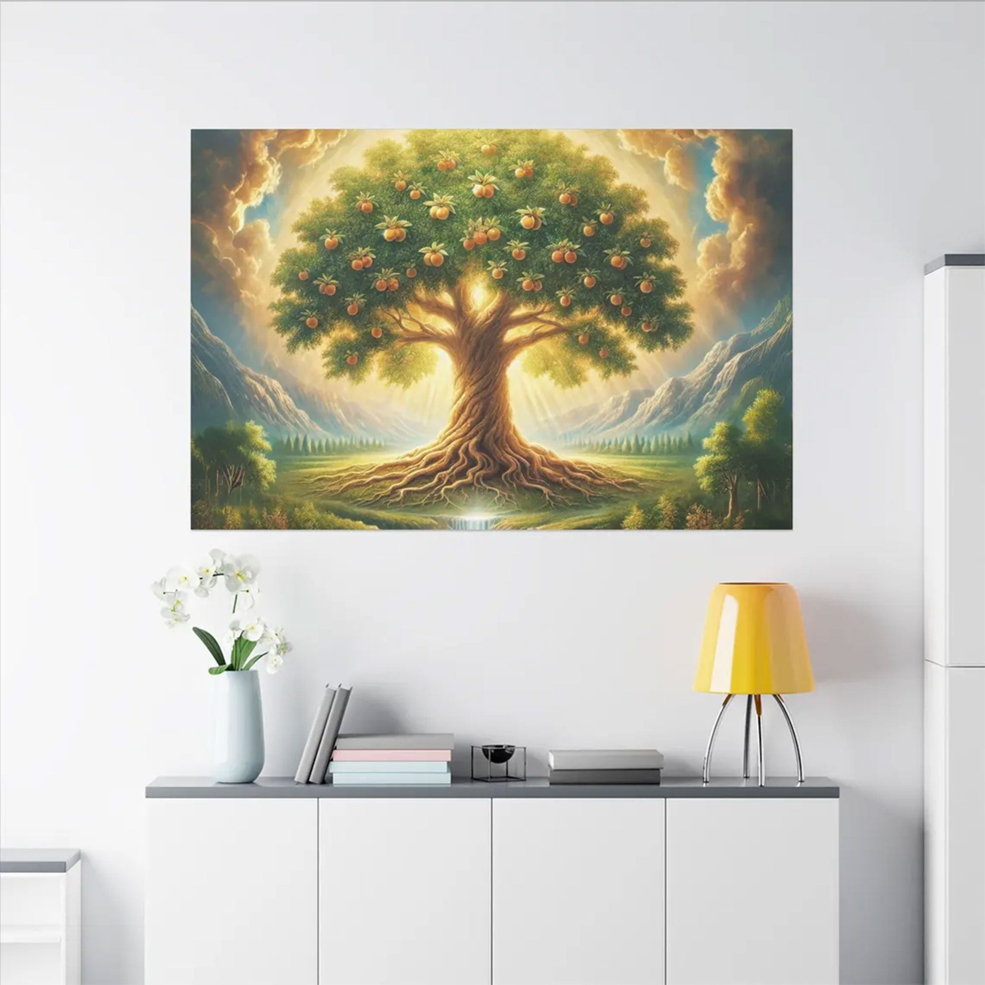 Tree of Life Canvas Wall Art, Biblical Christian Decor, Spiritual Faith Home Decoration
