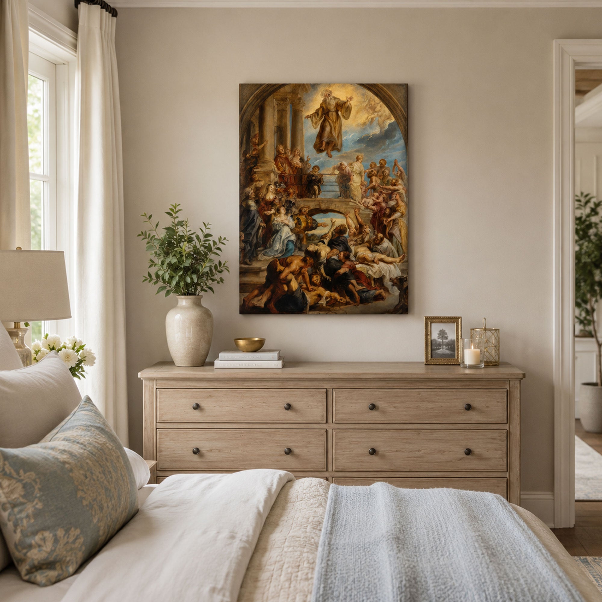 The Miracles of Saint Francis of Paola Canvas Print, Rubens Inspired Baroque Catholic Art