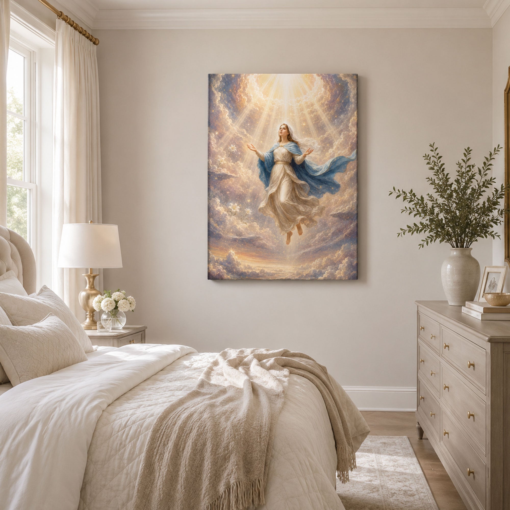 Assumption of the Virgin Mary Canvas Print, Catholic Home Decor