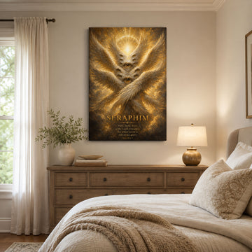 Biblical Seraphim Angel Canvas Print, Isaiah 6:3 Christian Decor