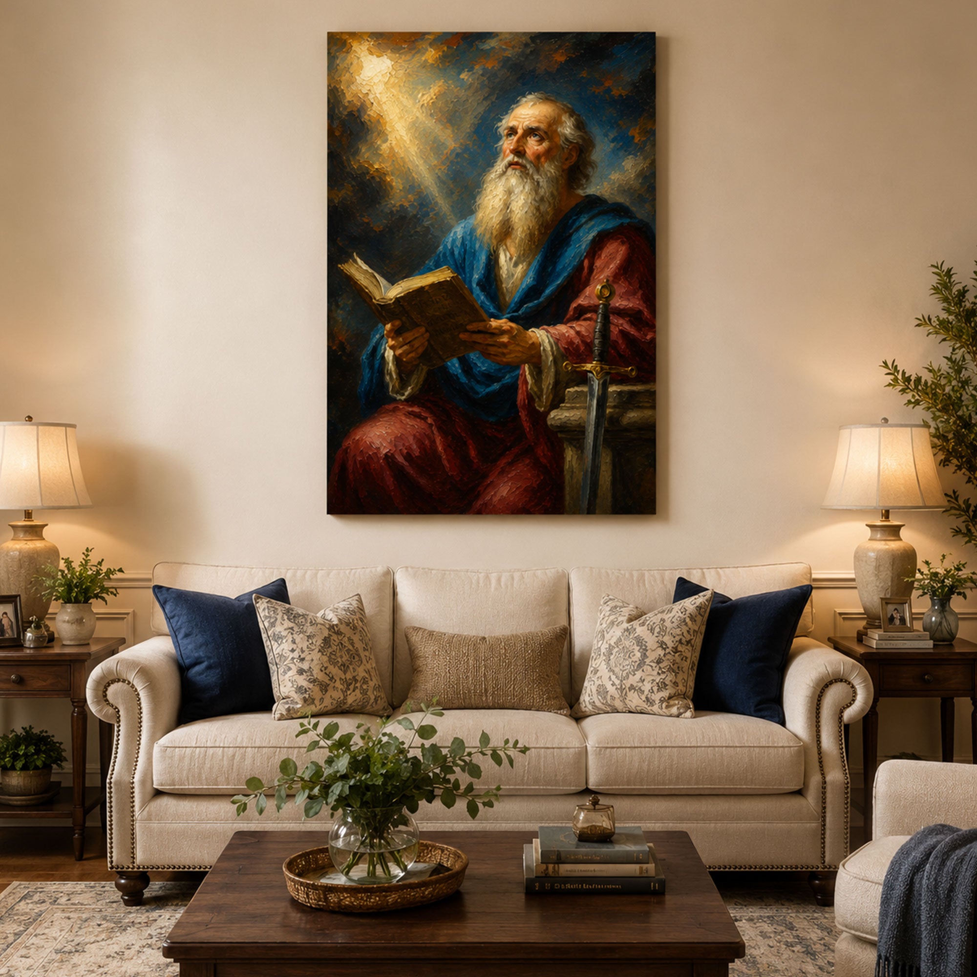 Saint Paul Apostle Canvas Print, Catholic Apostle Wall Art, Faith Home Decor Gift