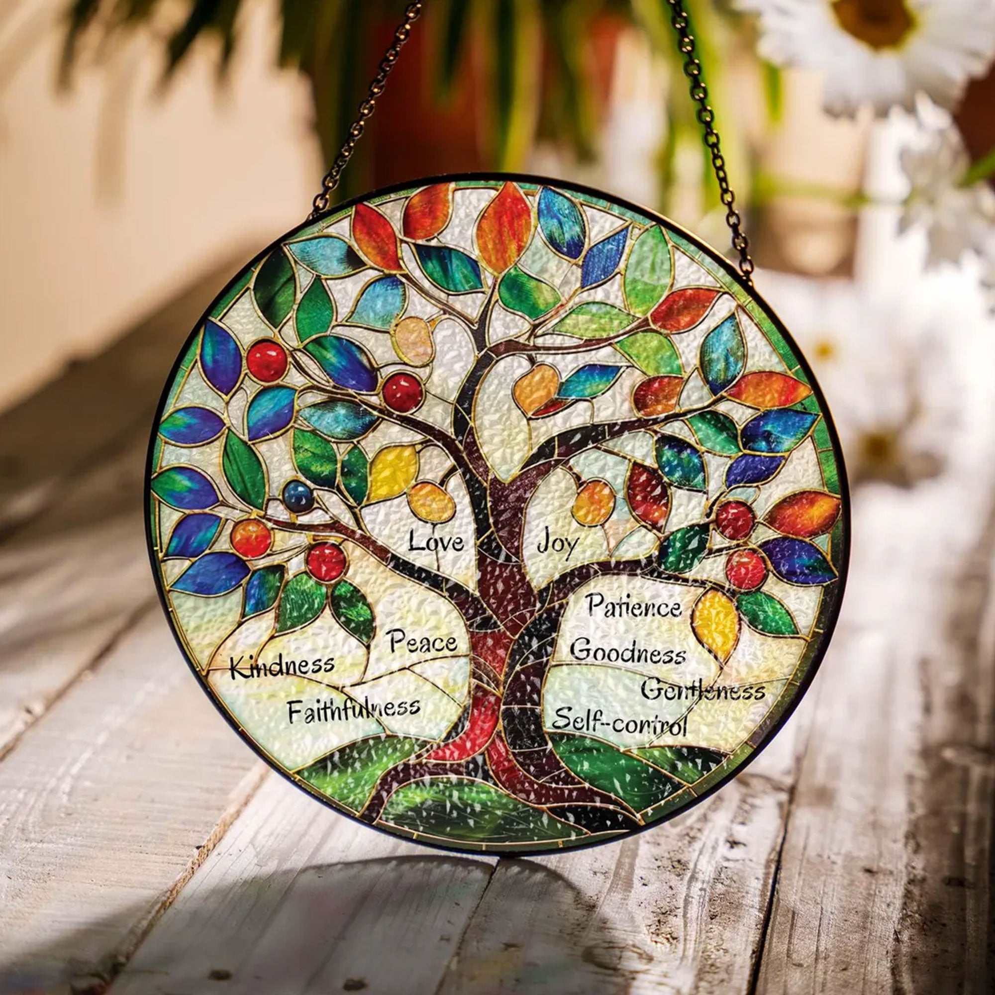 Holy Spirit Stained Glass Suncatcher, Confirmation Gift, First Communion Religious Window Hanging, Catholic Faith Gift