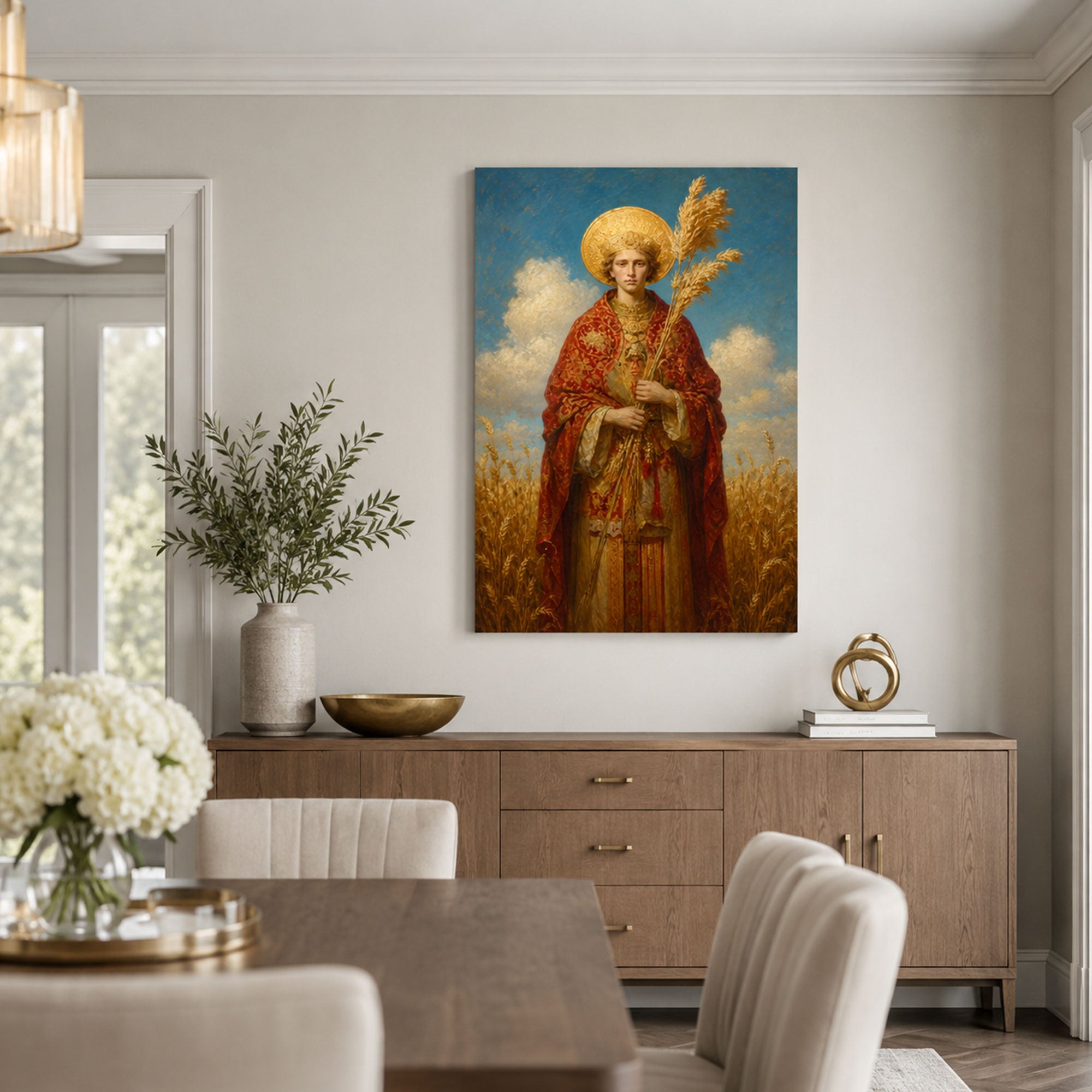 Saint Vincent Martyr Canvas Print, Catholic Saint Wall Decor, Christian Faith Gift