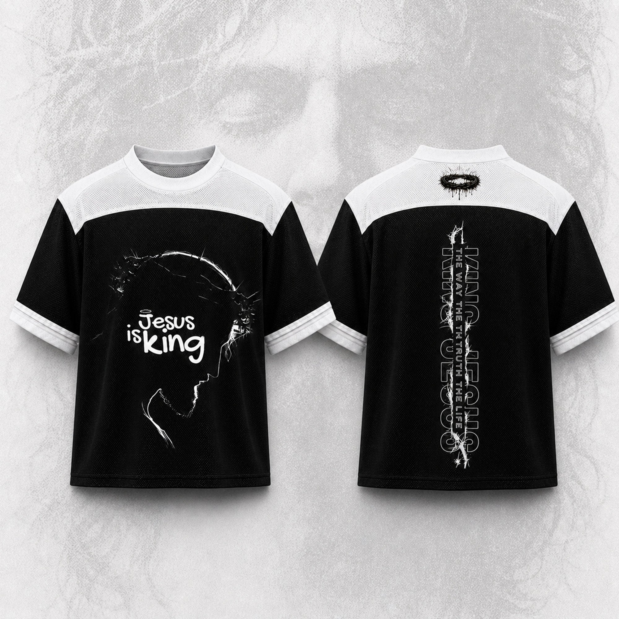 Jesus Is King Mesh Jersey, The Way Truth and Life Christian Apparel