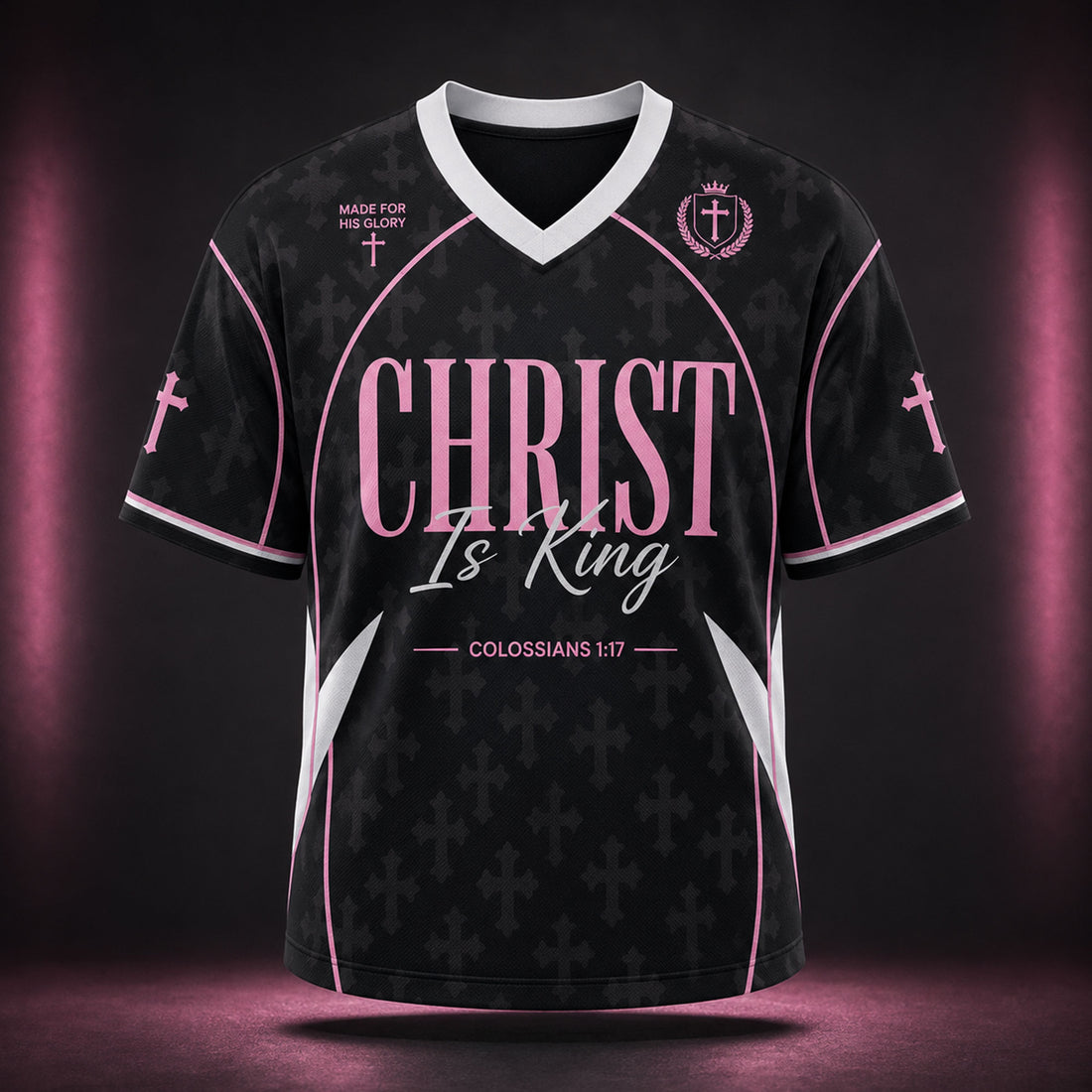 Christ Is King No. 01 Mesh Jersey, Colossians 1:17 Christian Apparel