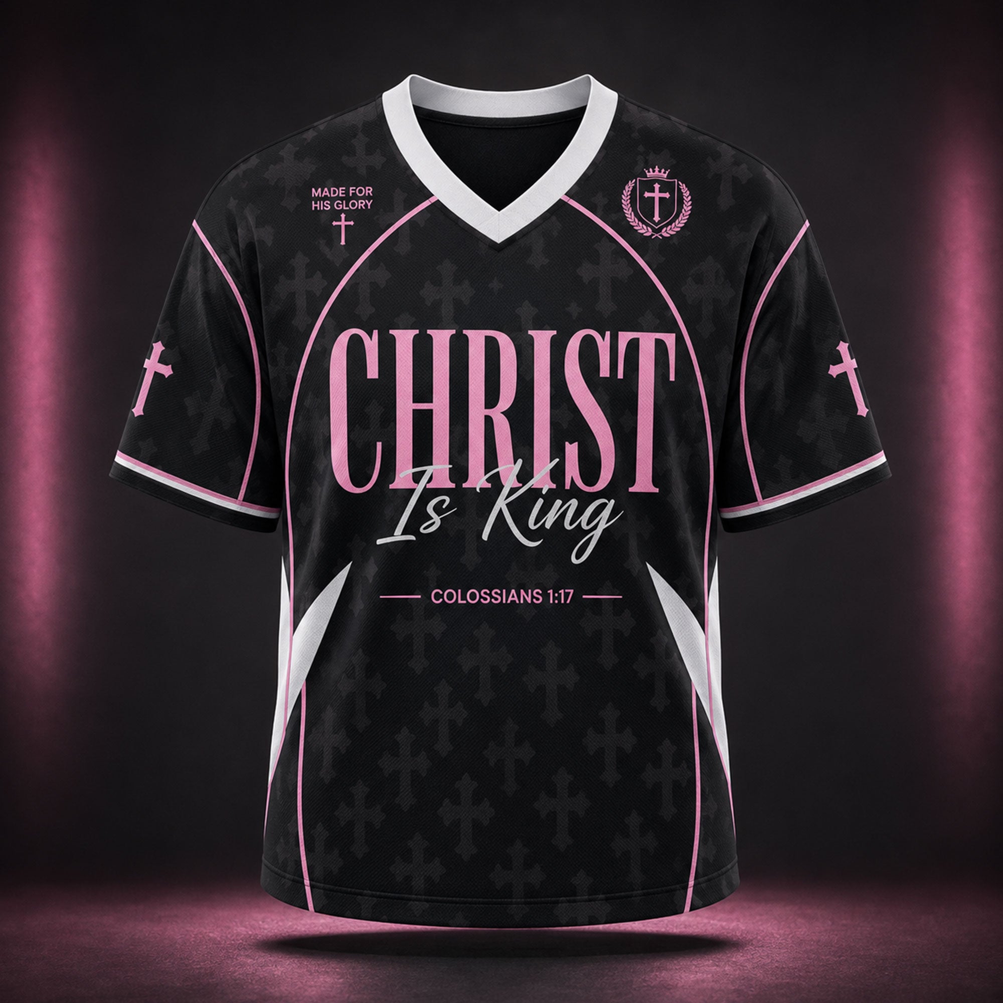Christ Is King No. 01 Mesh Jersey, Colossians 1:17 Christian Apparel