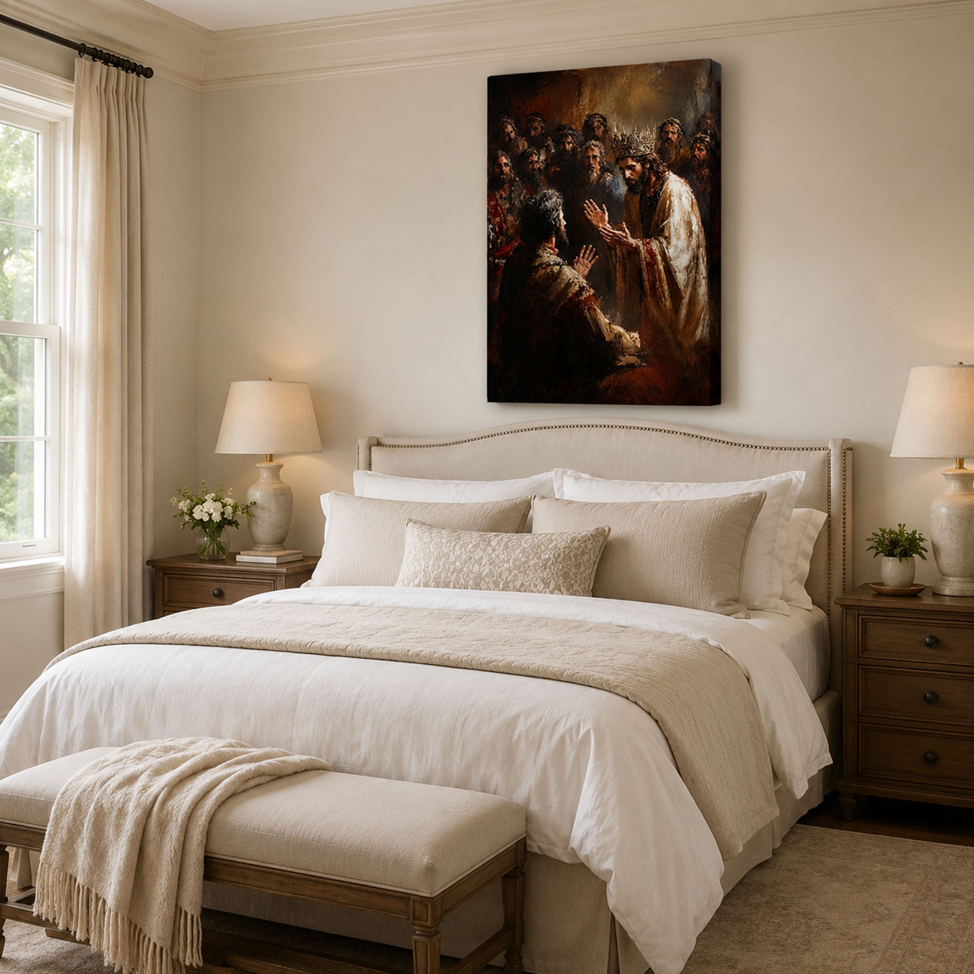 Jesus Offering Mercy Canvas Print, Christian Home Decor