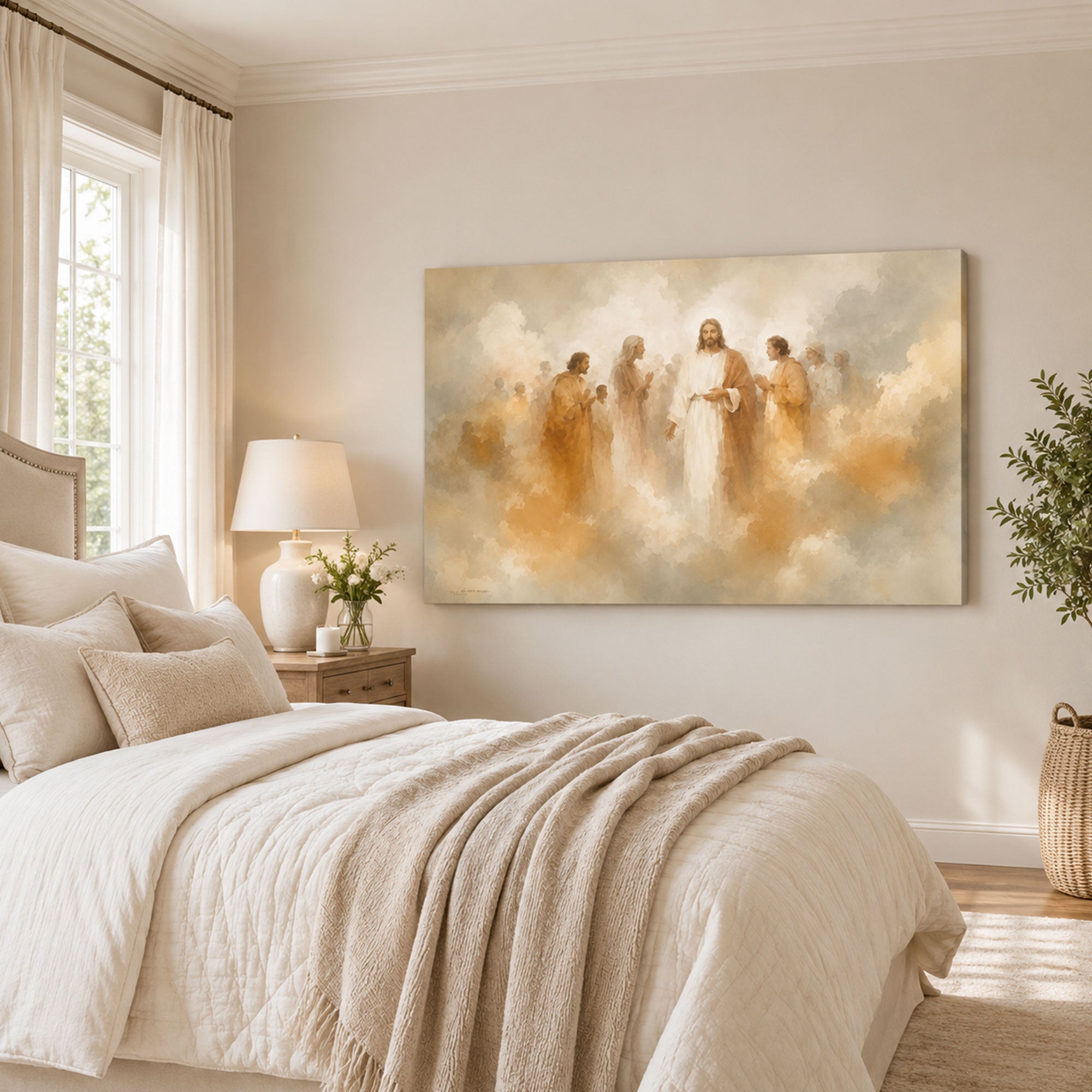 Transfiguration of Jesus Canvas Print, Biblical Christian Wall Art, Light of Christ Faith Home Decor Gift