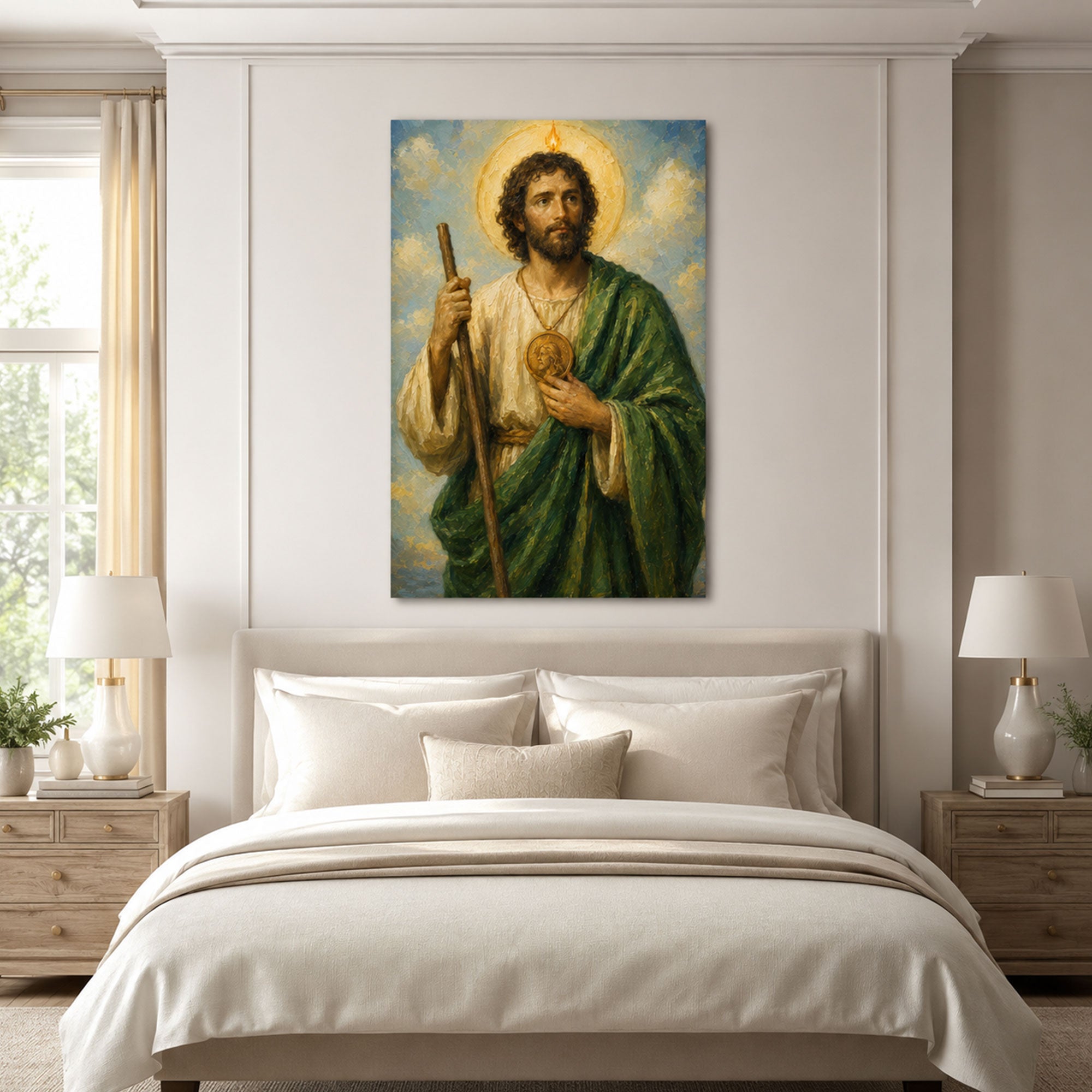 Saint Jude Thaddeus Canvas Print, Patron of Hope and Impossible Causes Catholic Wall Decor, Faith Gift