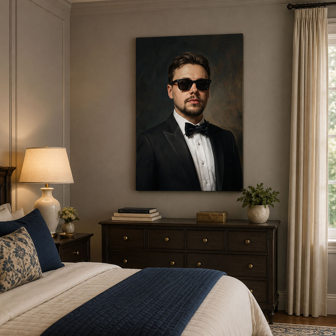 Custom Face For Dad The Icon Canvas, Personalized Tuxedo Portrait, Funny Father’s Day Gift