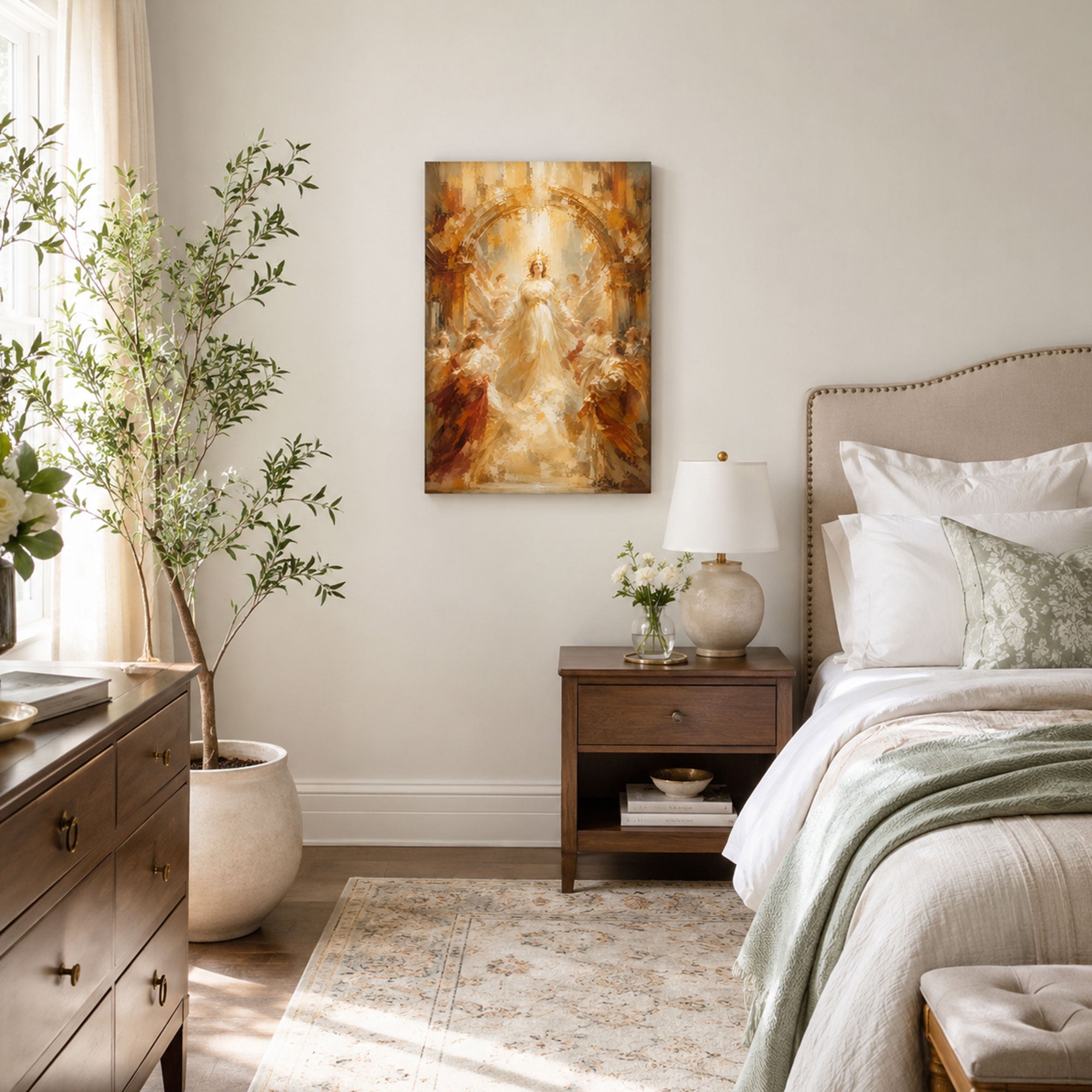Assumption of Virgin Mary Canvas Print, Catholic Home Decor