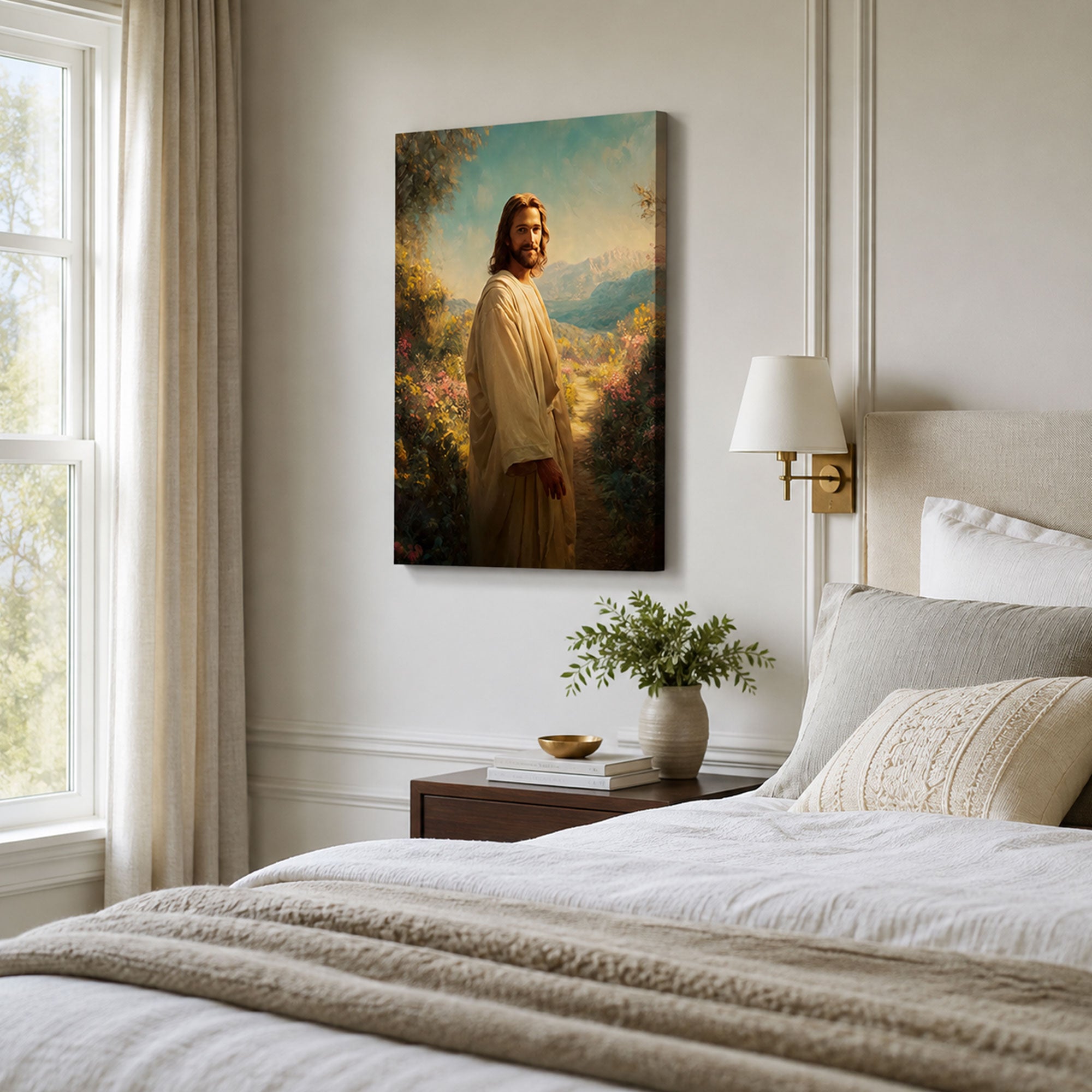 Follow Me Jesus Canvas Print, Walking with Christ Christian Wall Decor, Faith Journey Gift