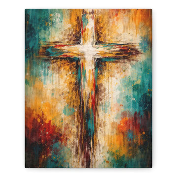 Abstract Cross Canvas Print, Minimalist Christian Wall Art, Modern Religious Decor, Neutral Faith Home Decor, Inspirational Gift