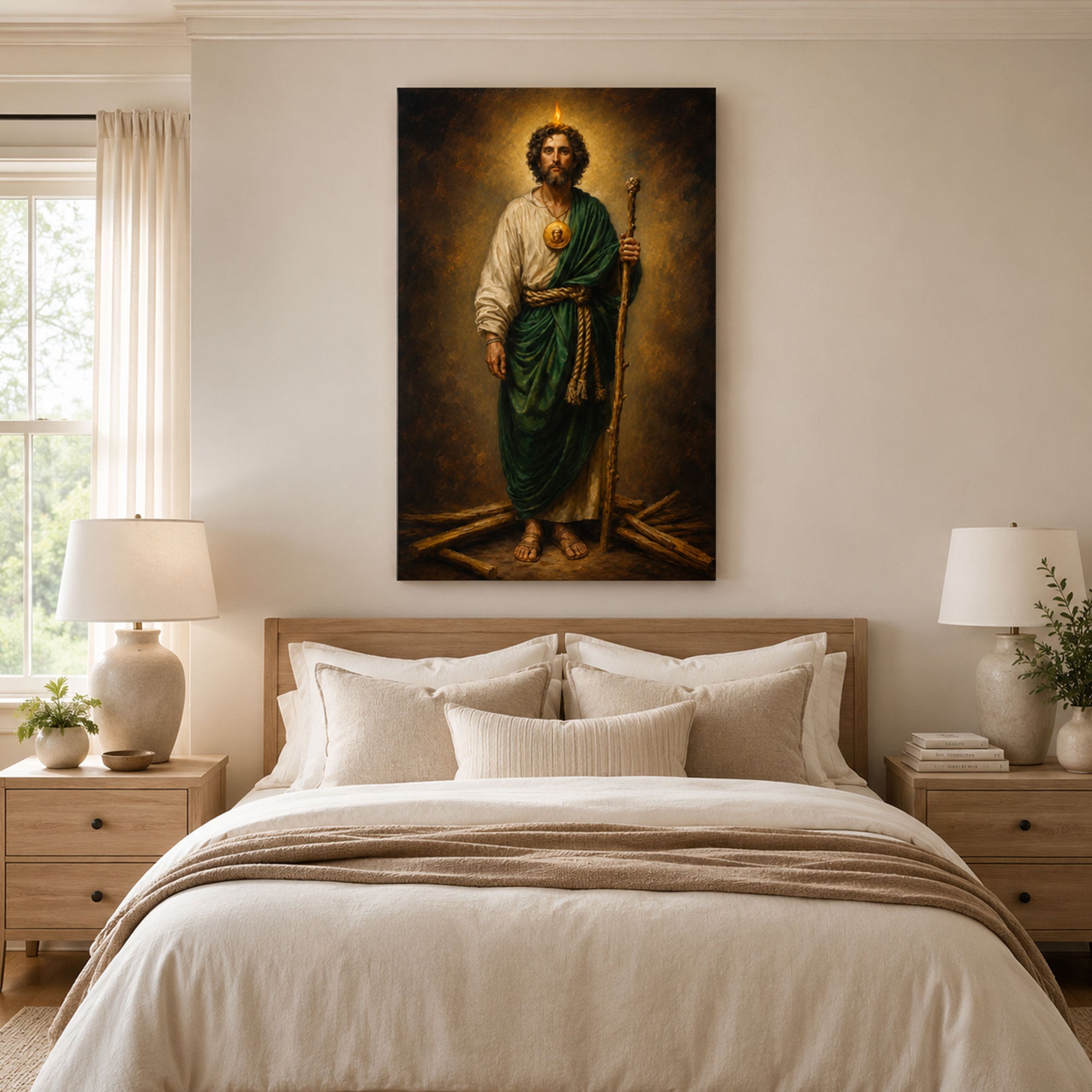 Saint Jude Thaddeus Canvas Print, Patron Saint of Hope Catholic Wall Decor, Faith Gift