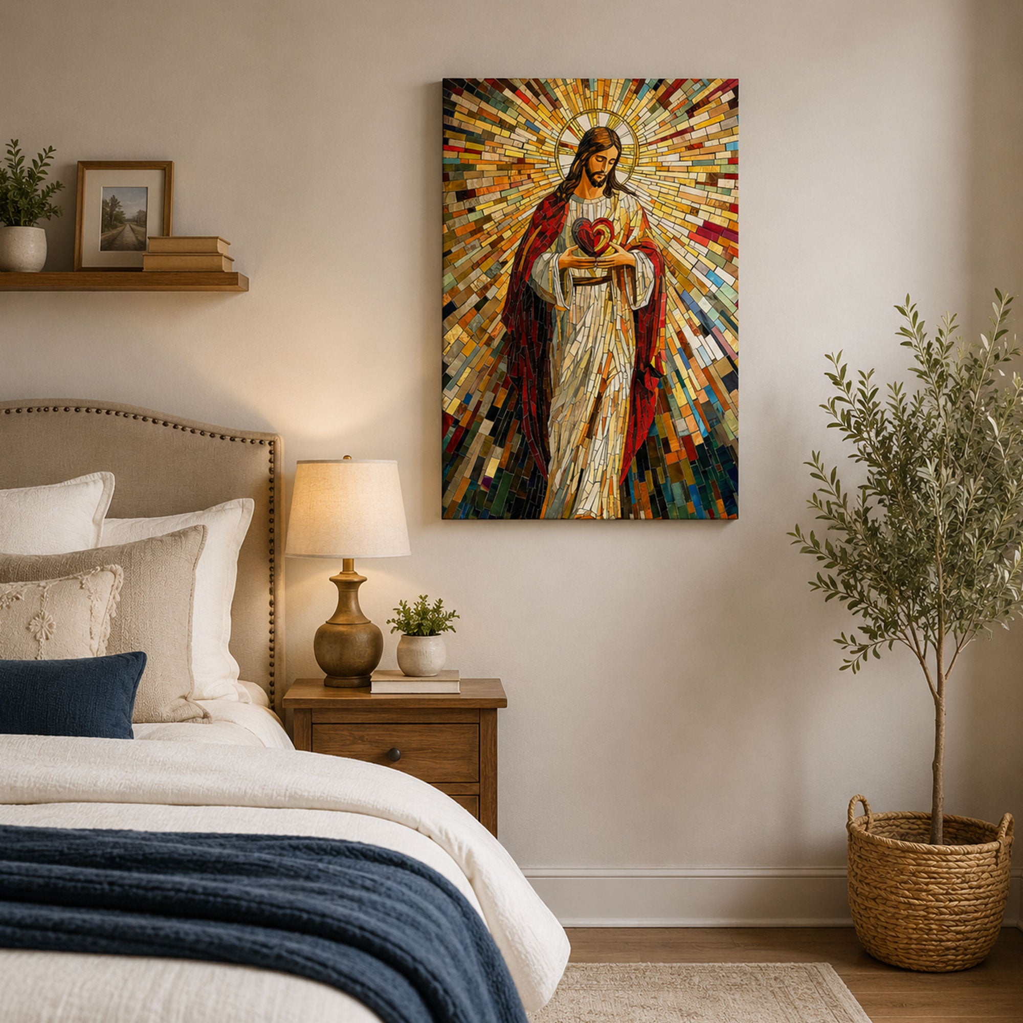 Sacred Heart Jesus Canvas Print, Christian Faith Wall Art, Religious Home Decor Gift