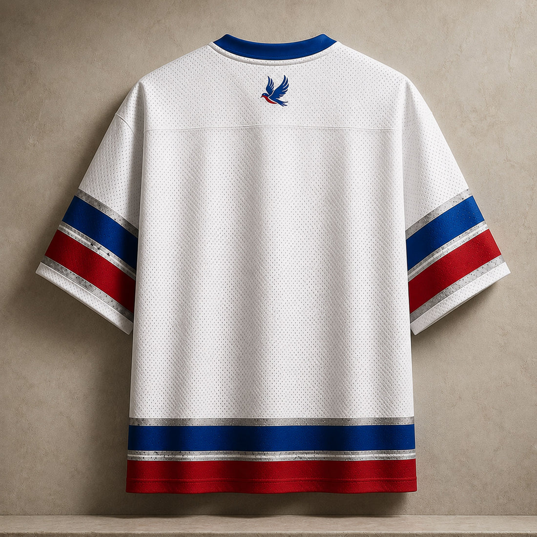 Jesus Crown of Thorns Christian Mesh Jersey, Red White and Blue Star Faith Shirt, Dove Religious Apparel