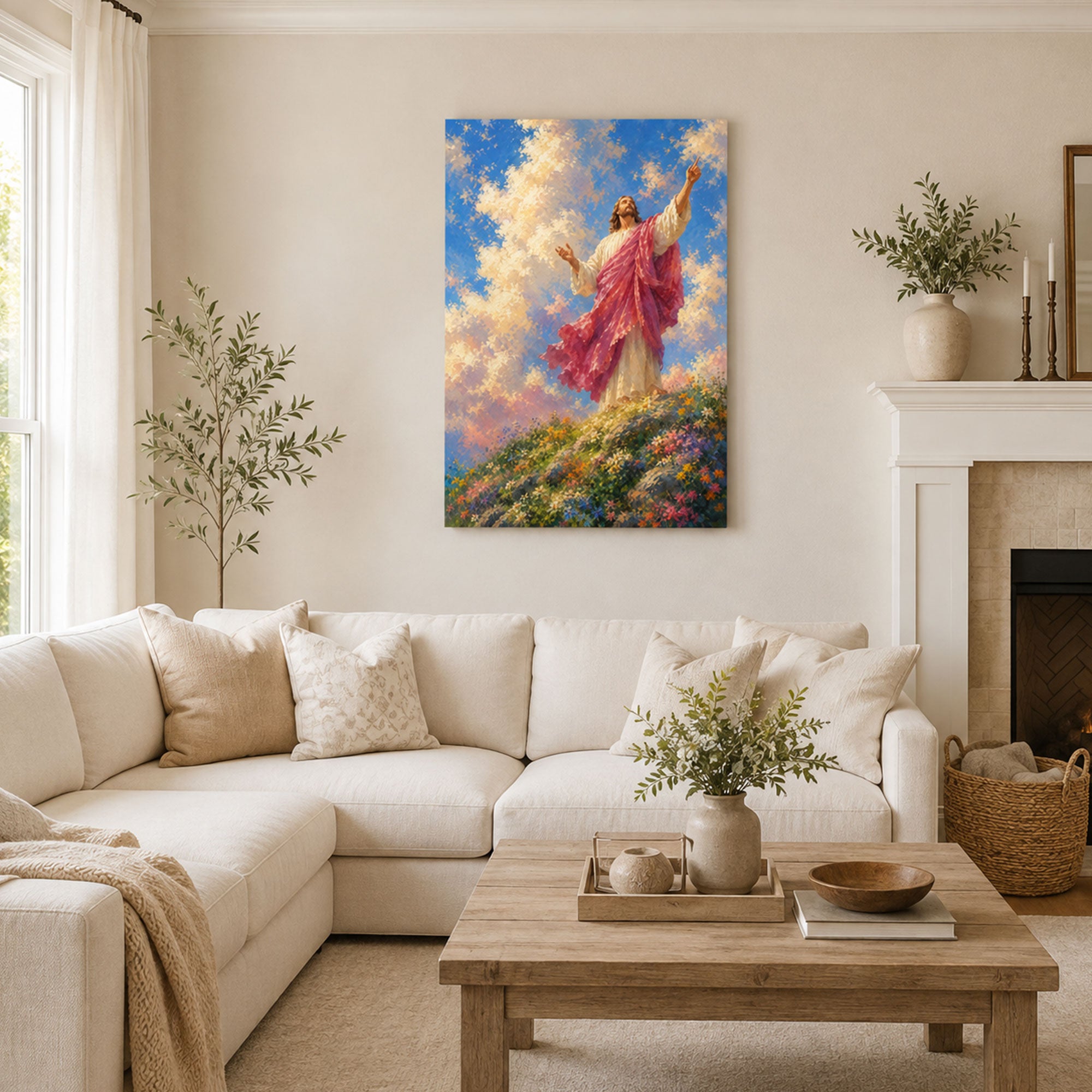 Risen Jesus in Glory Canvas Print, Christian Wall Decor, Faith Gift for Home