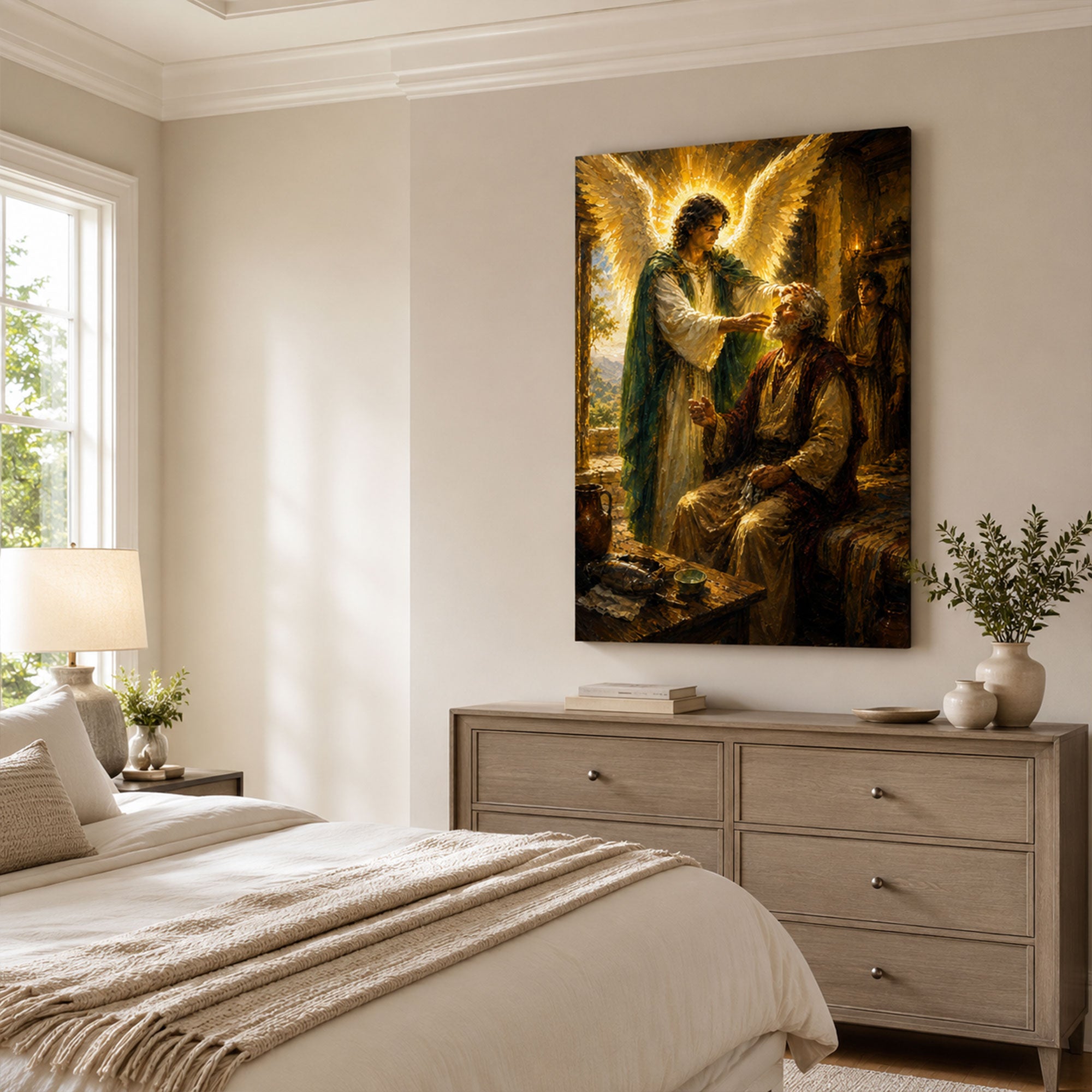 Archangel Raphael Healing Tobit Canvas Print, Catholic Wall Decor, Healing Faith Gift