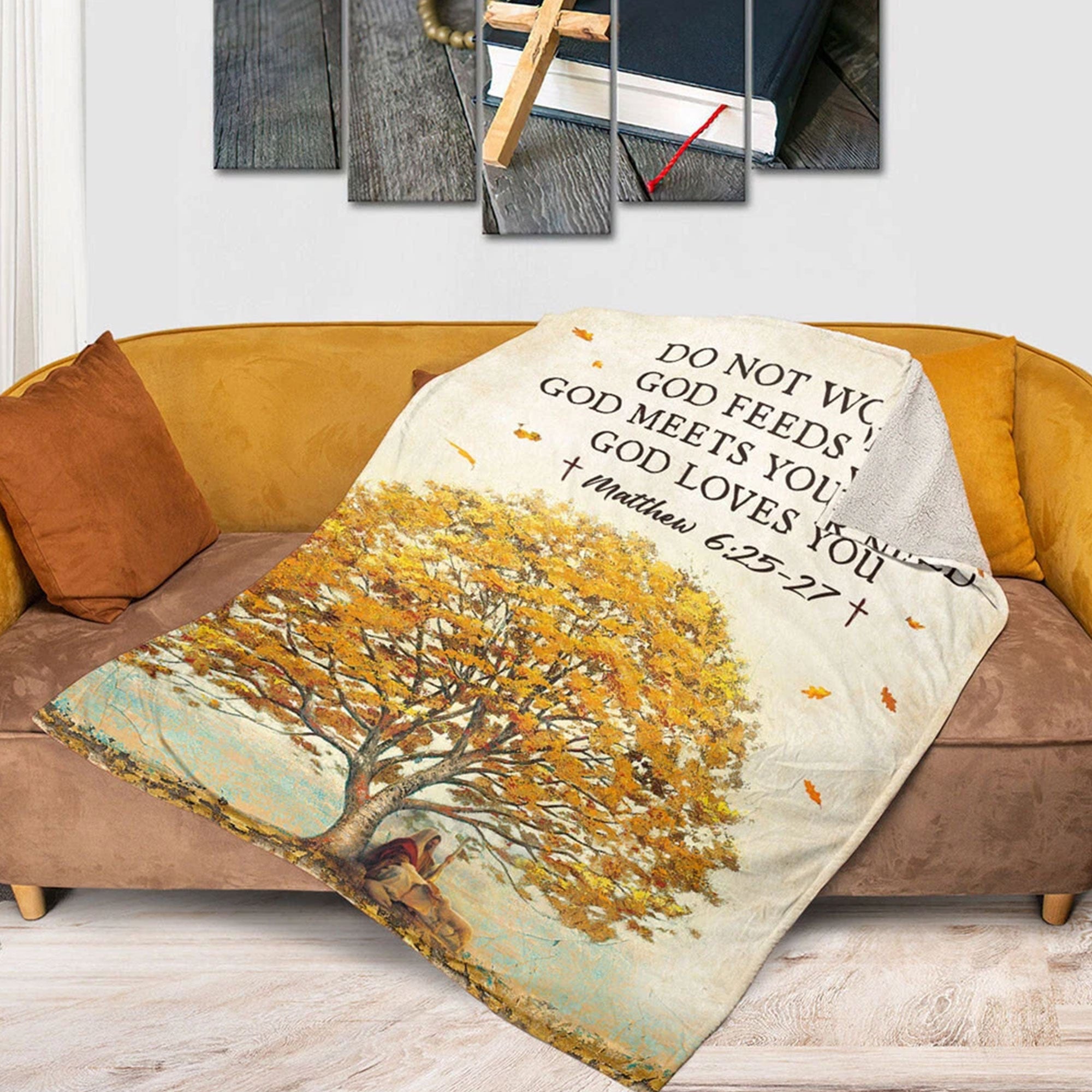 Jesus Fleece Blanket, God Is Always With You Throw, Christian Faith Blanket, Inspirational Gift, Religious Home Decor