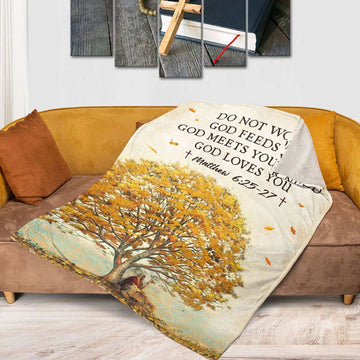 Jesus Fleece Blanket, God Is Always With You Throw, Christian Faith Blanket, Inspirational Gift, Religious Home Decor