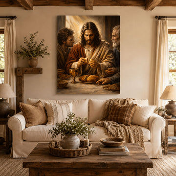 The Last Supper Canvas Print Jesus and Apostles Christian Wall Decor Religious Faith Home Art