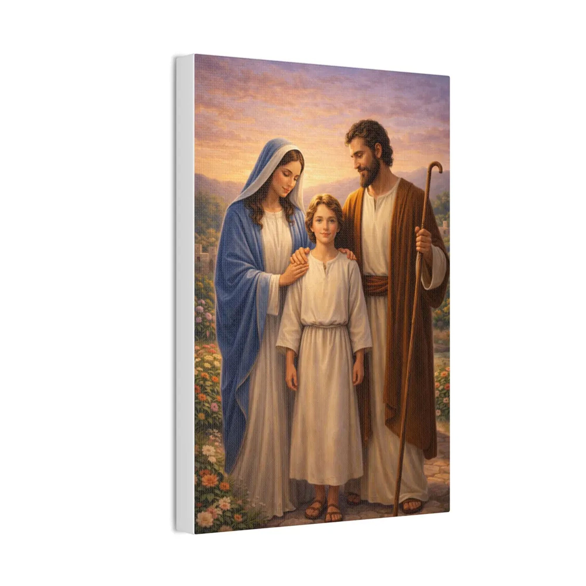 Holy Family Canvas Wall Art, Jesus Mary Joseph Christian Decor, Religious Gift