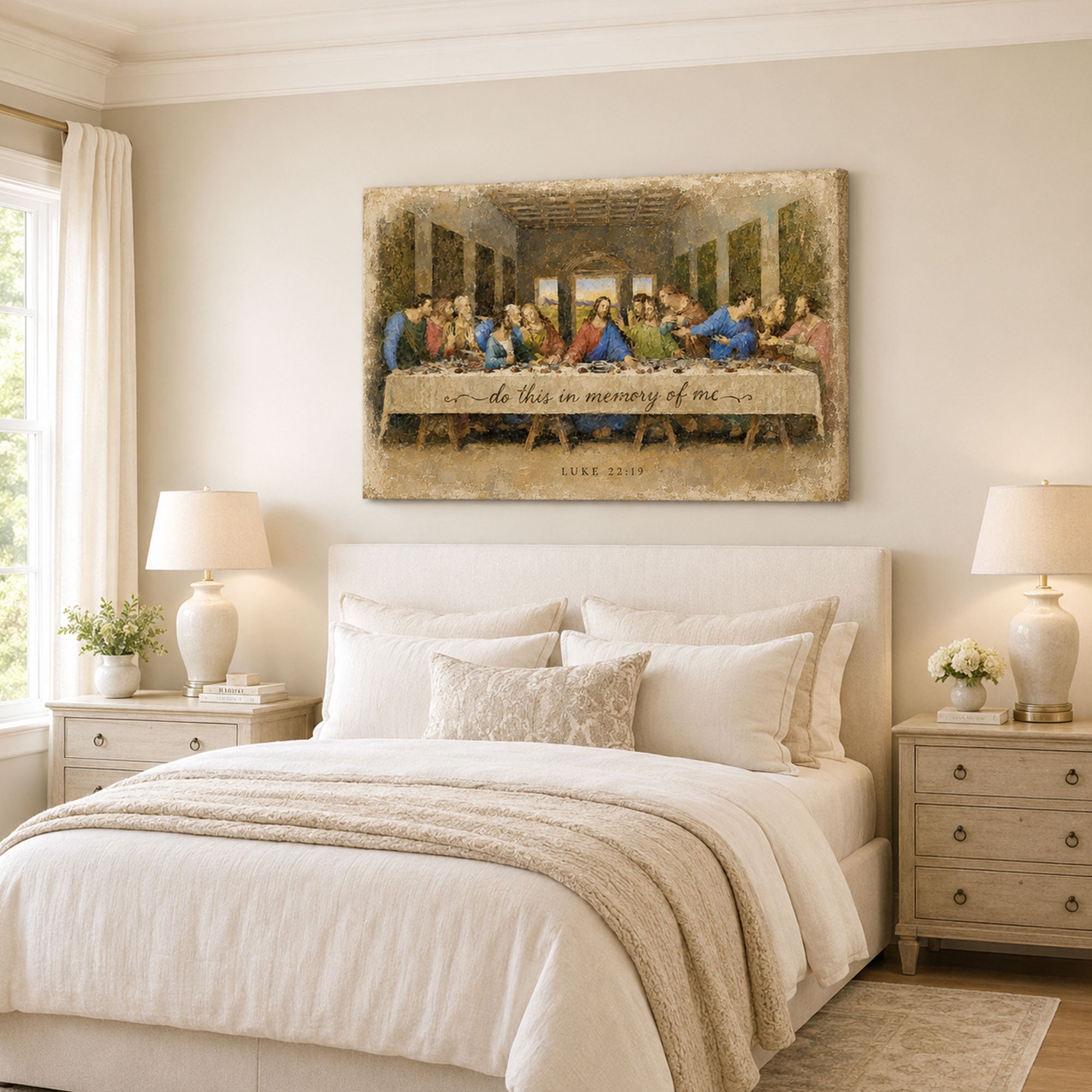 Last Supper Luke 22:19 Canvas Print, Christian Home Decor