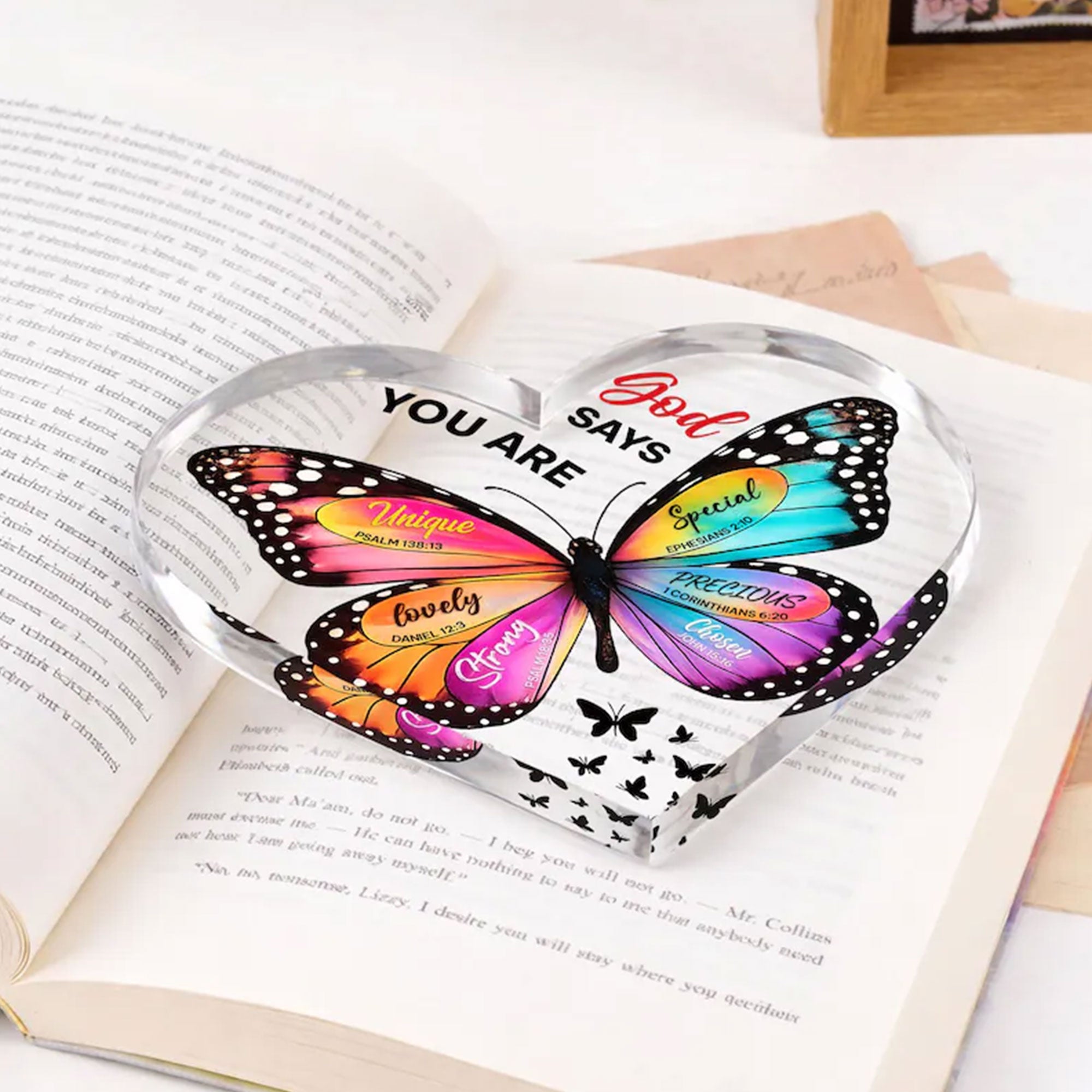 Personalized God Says You Are Acrylic Plaque, Butterfly Christian Gift for Women, Inspirational Faith Decor, Custom Name Religious Keepsake