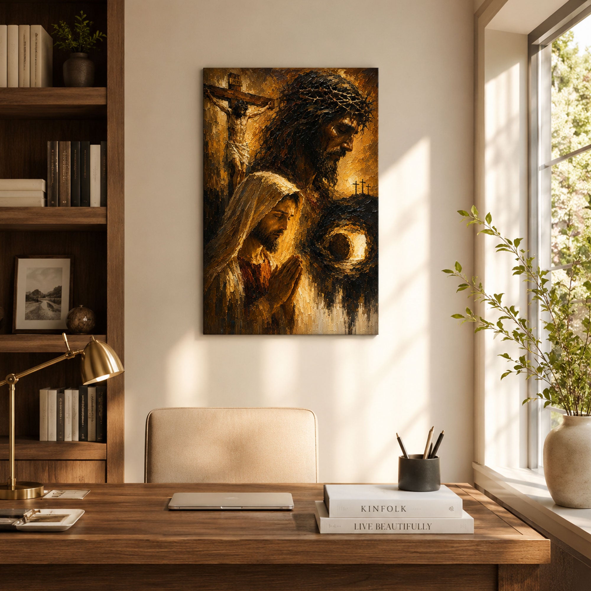 Jesus Crucifixion and Resurrection Canvas Print, Passion of Christ Christian Wall Decor, Easter Faith Gift