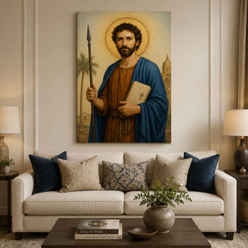 Saint Thomas Apostle Canvas Print, Catholic Apostle Wall Art, Faith Home Decor Gift