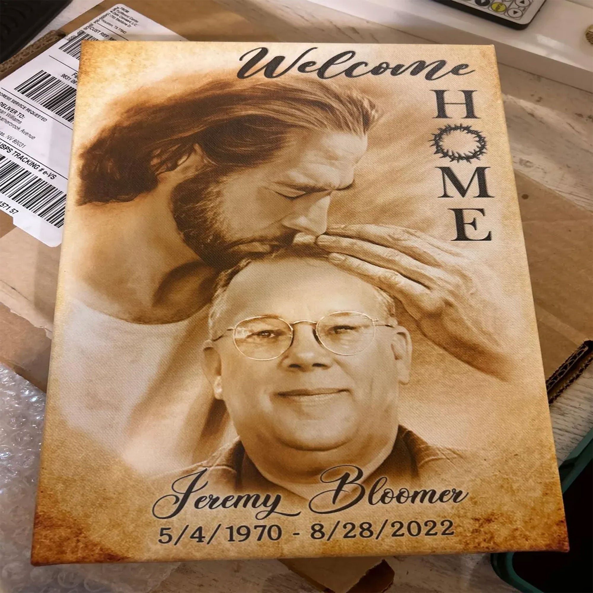 Custom Jesus Memorial Canvas , Personalized Sympathy Gift, Christian Remembrance Wall Art