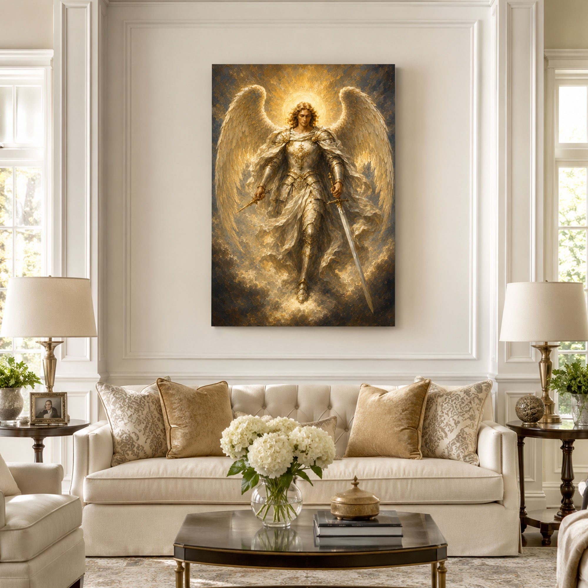 Saint Michael Archangel Canvas Print, Catholic Home Decor