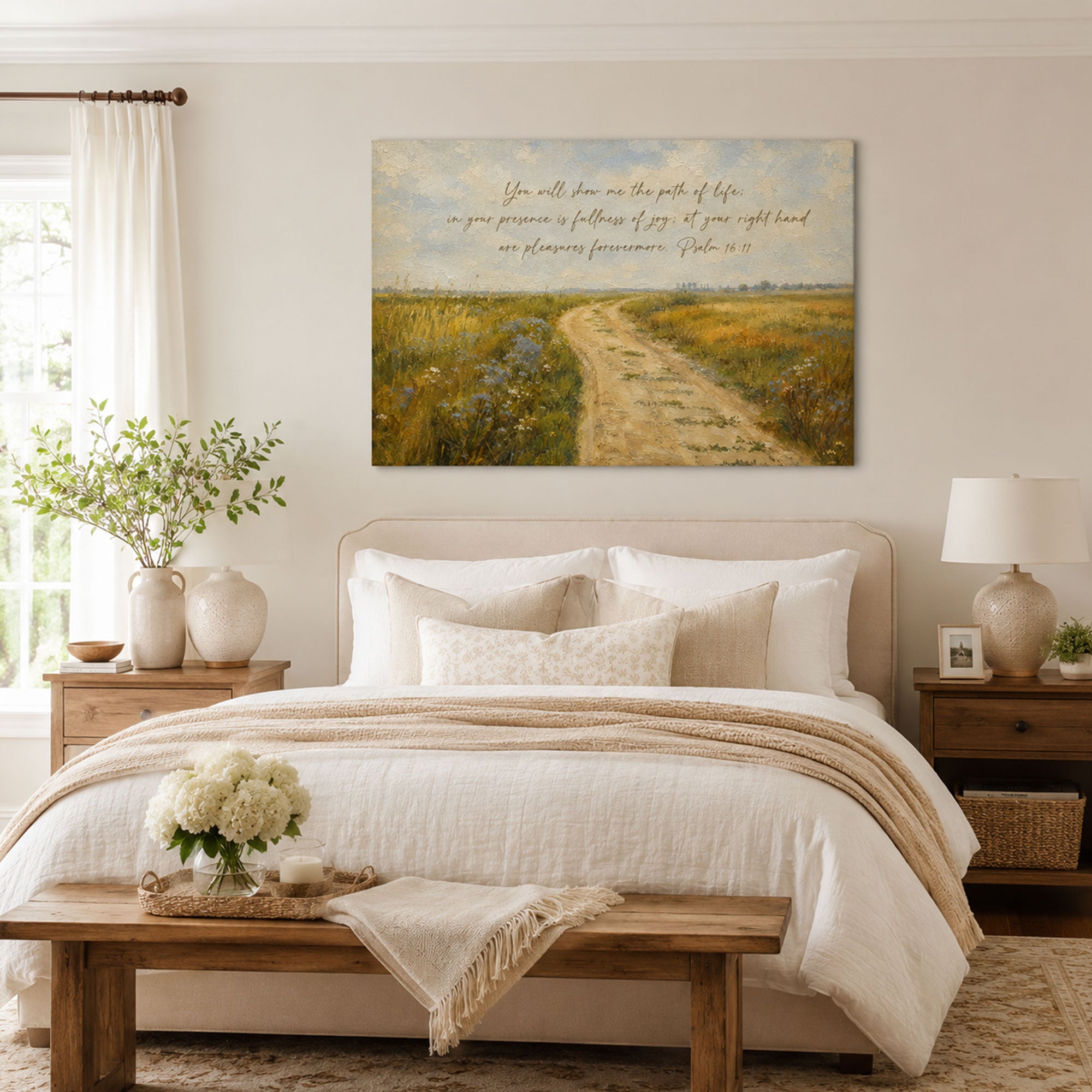 Psalm 16:11 Canvas Print, Path of Life Scripture Christian Decor