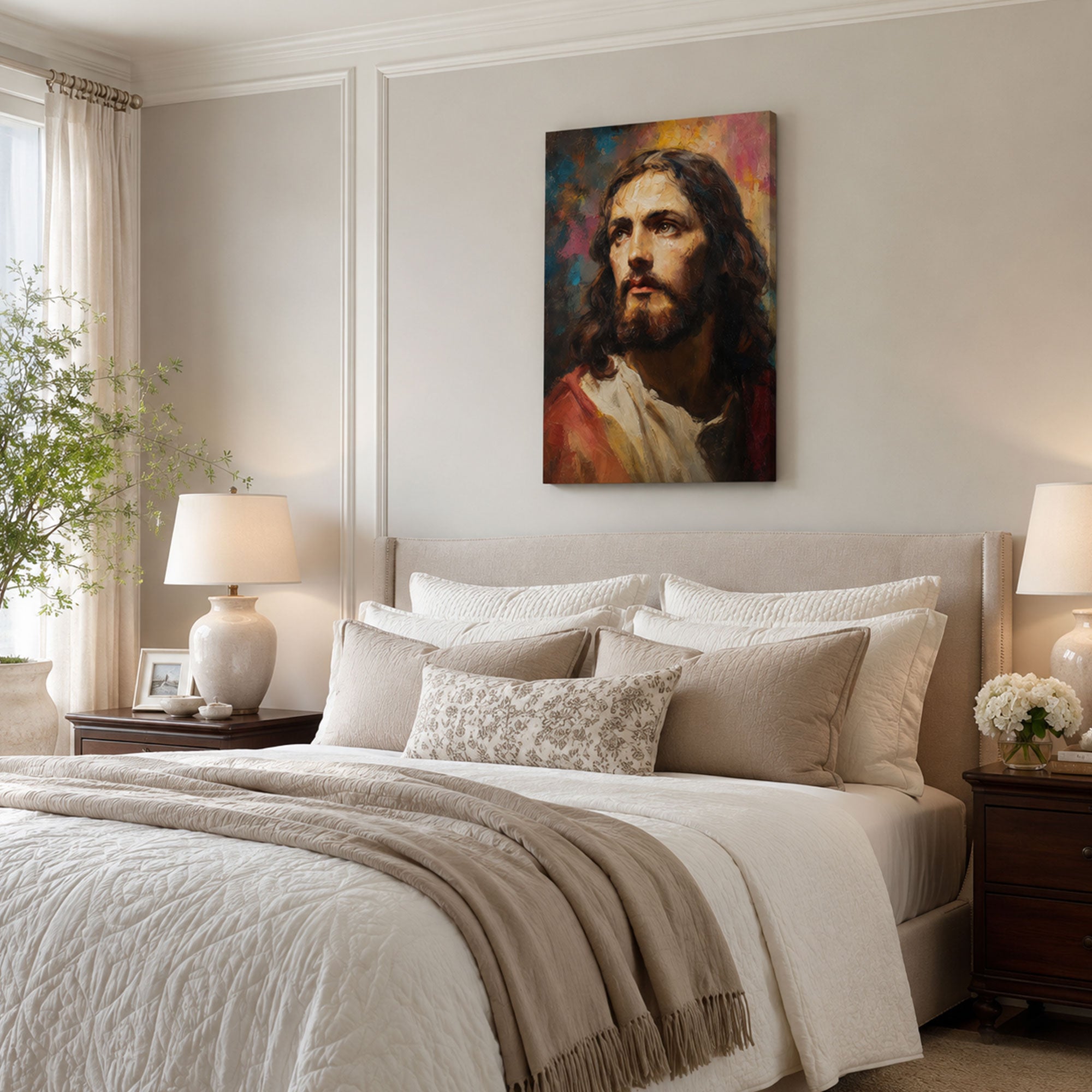 Jesus Christ Portrait Canvas Print, Christian Home Decor