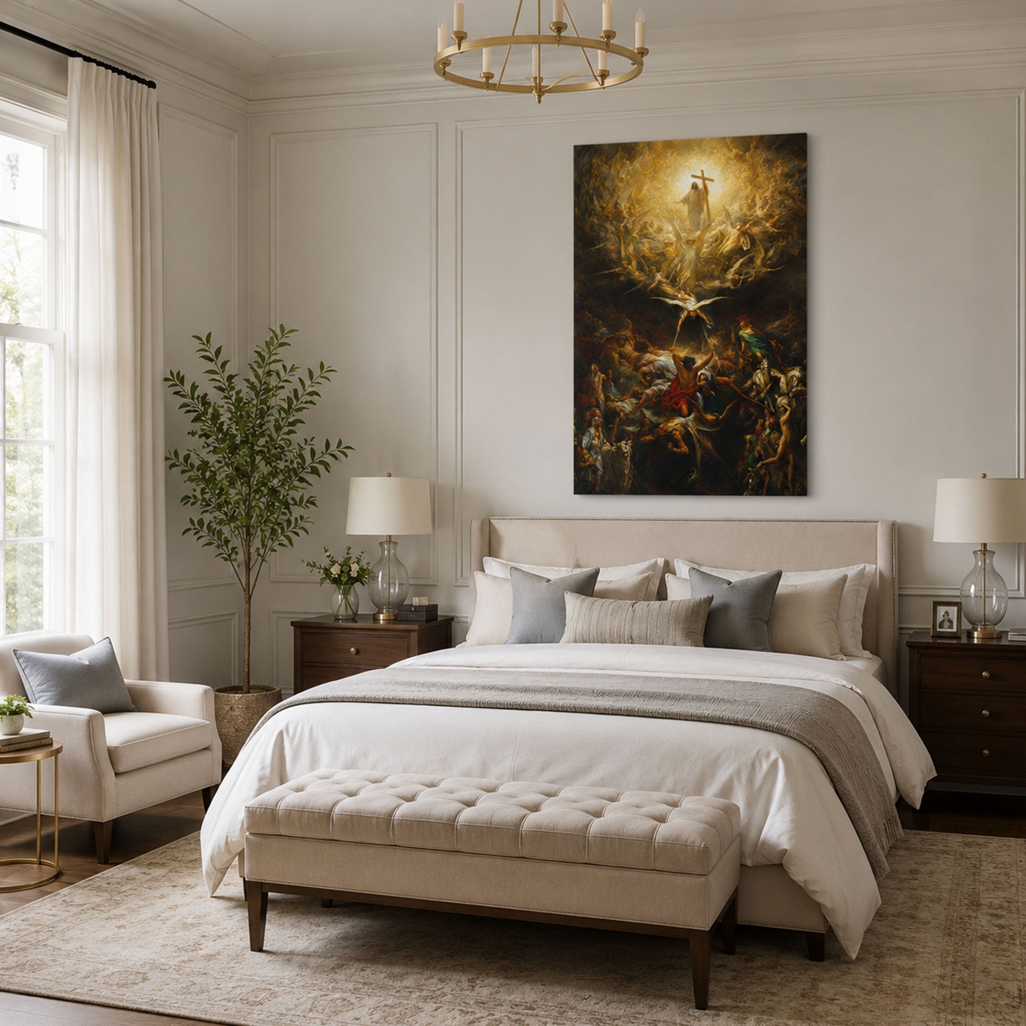 Triumph of Jesus Christ Canvas Print, Victory Over Evil Christian Wall Decor, Catholic Faith Gift