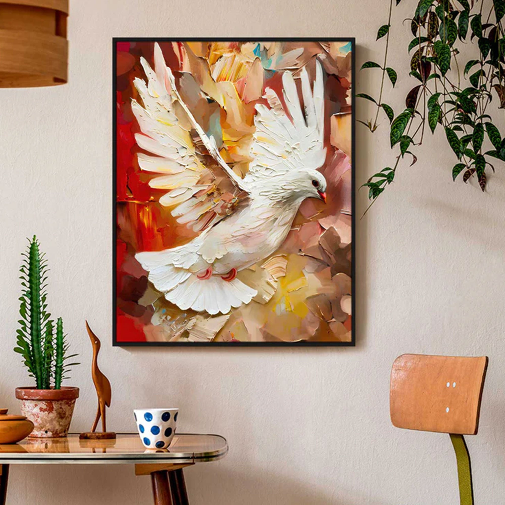 White Dove Canvas Print, Peaceful Bird Wall Art, Holy Spirit Symbol, Christian Faith Decor, Spiritual Home Artwork