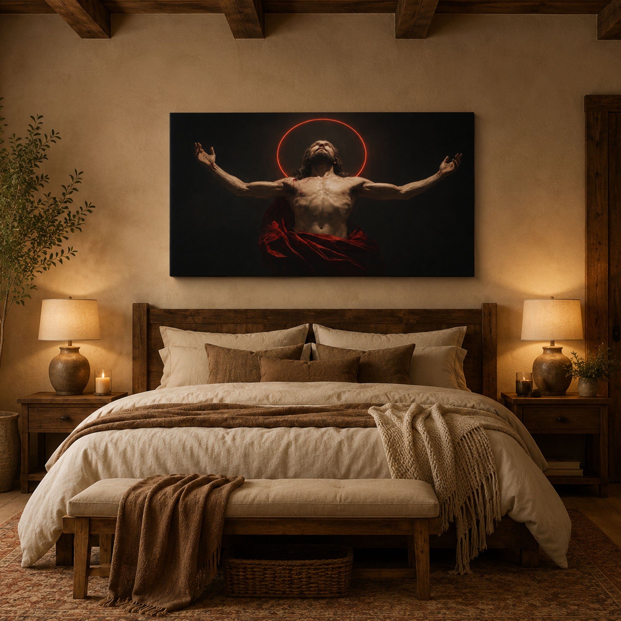 Jesus Christ the King Canvas Print, Christian Wall Decor, Religious Gift for Home