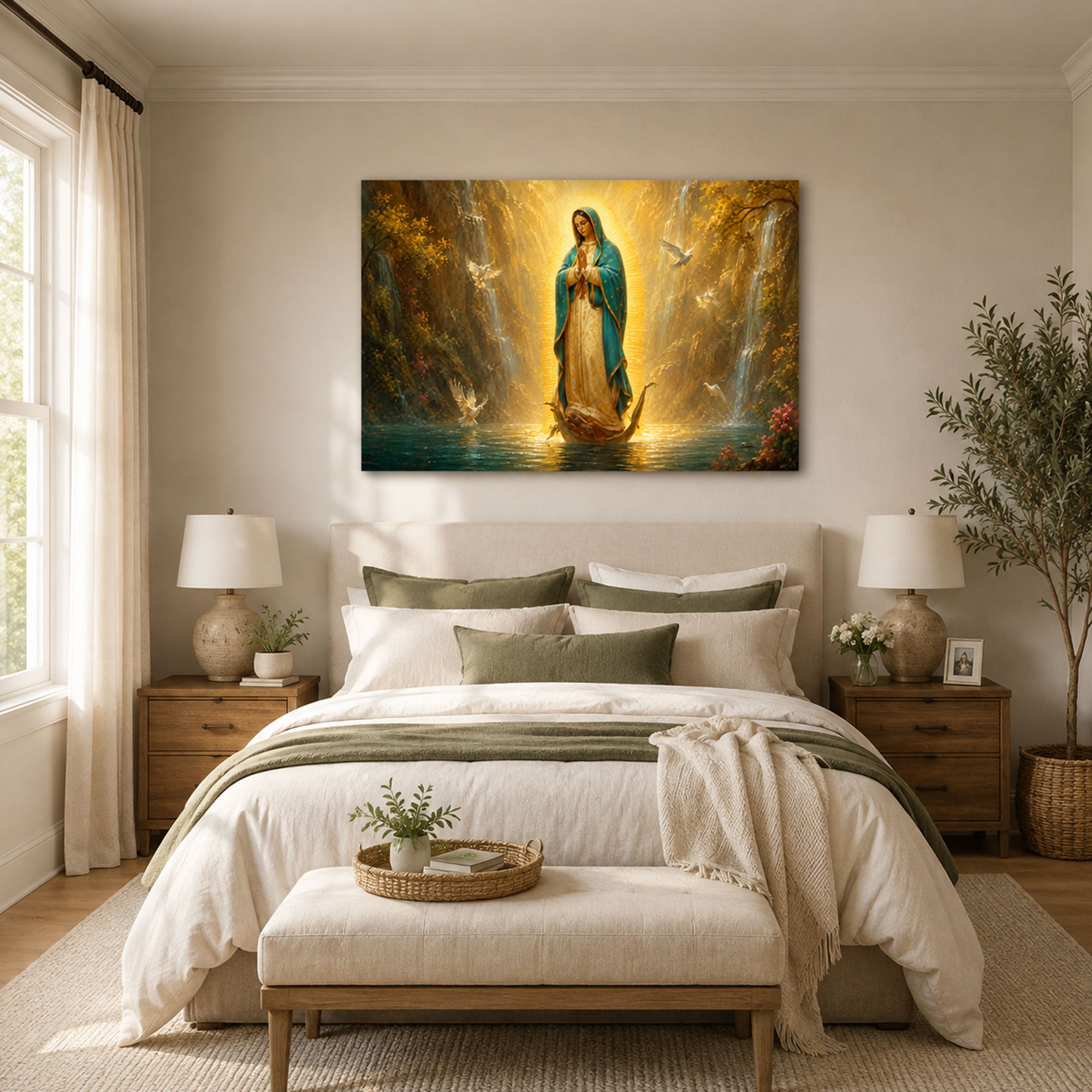 Immaculate Conception Virgin Mary Canvas Print, Catholic Wall Decor, Marian Faith Gift