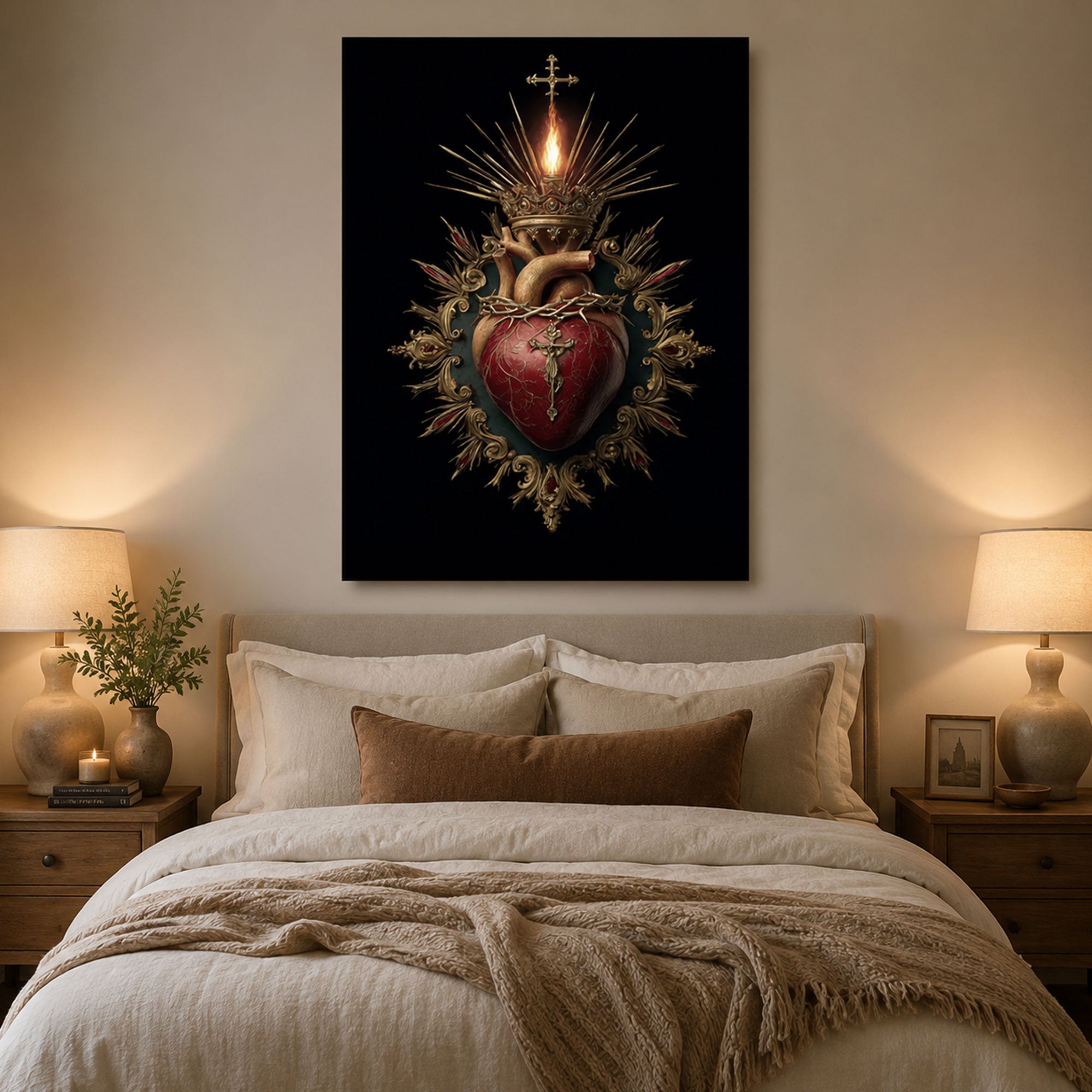 Sacred Heart of Jesus Canvas Print, Catholic Wall Art, Religious Home Decor, Christian Faith Gift