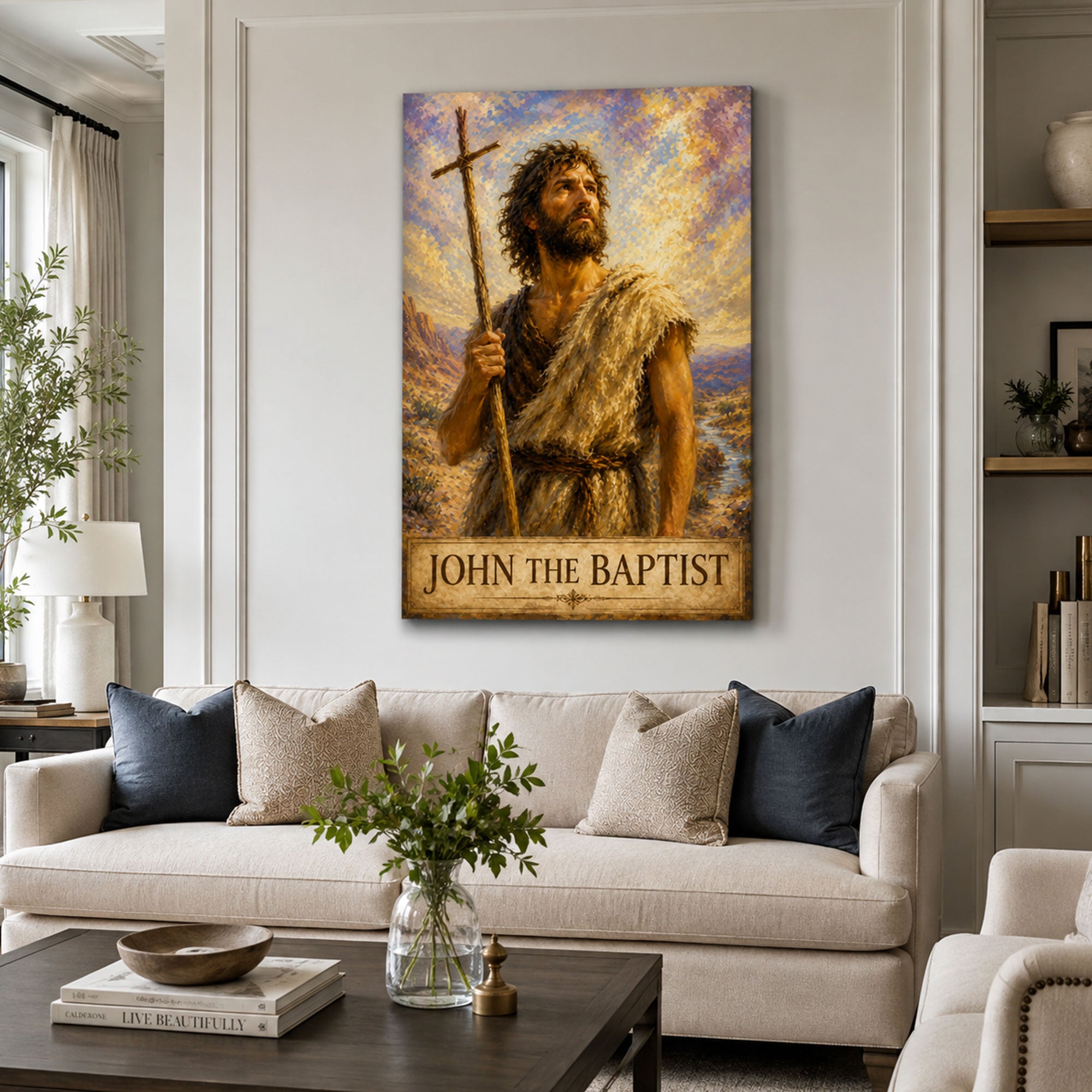 Saint John the Baptist Canvas Print, Prepare the Way Catholic Wall Decor, Christian Faith Gift