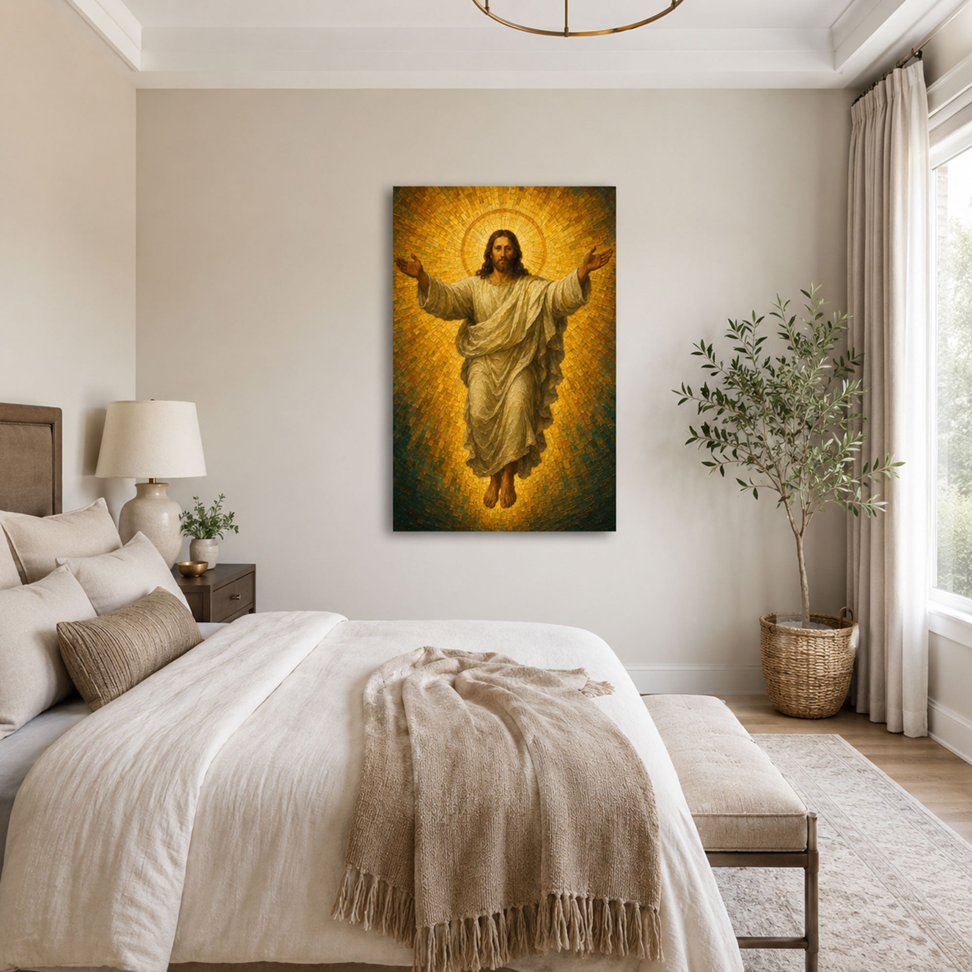 Ascension of Jesus Christ Canvas Print, Risen Lord in Heavenly Glory, Christian Wall Decor, Faith Gift