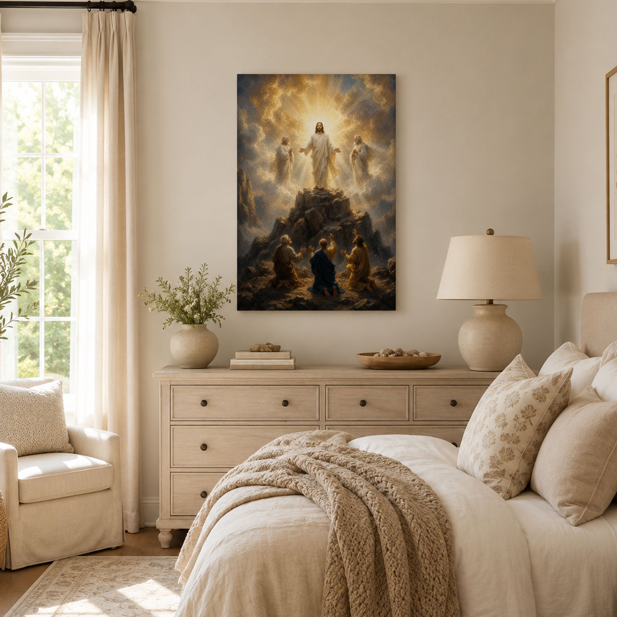 Transfiguration of Jesus Canvas Print, Christian Home Decor